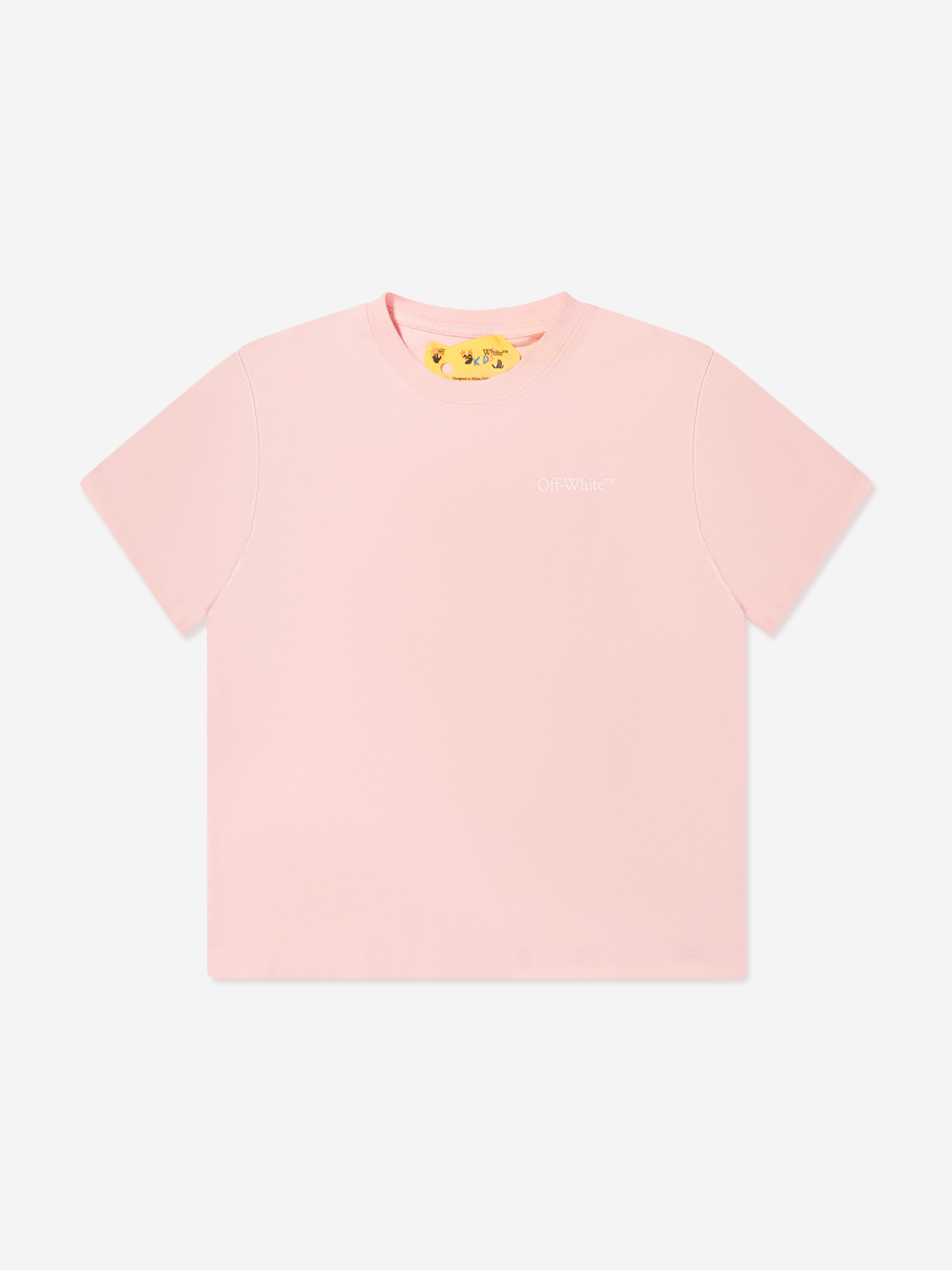 Off-White Girls Classic Arrow Tab T-Shirt in Pink