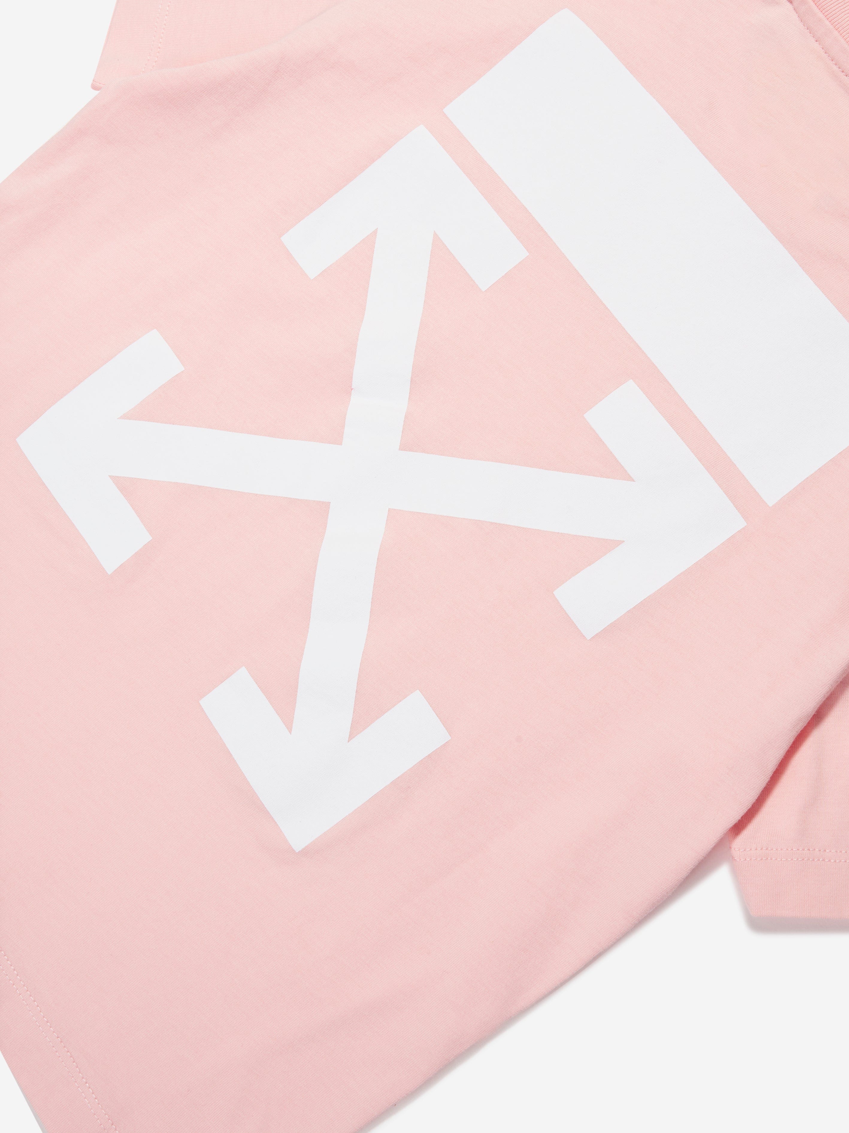 Off-White Girls Classic Arrow Tab T-Shirt in Pink