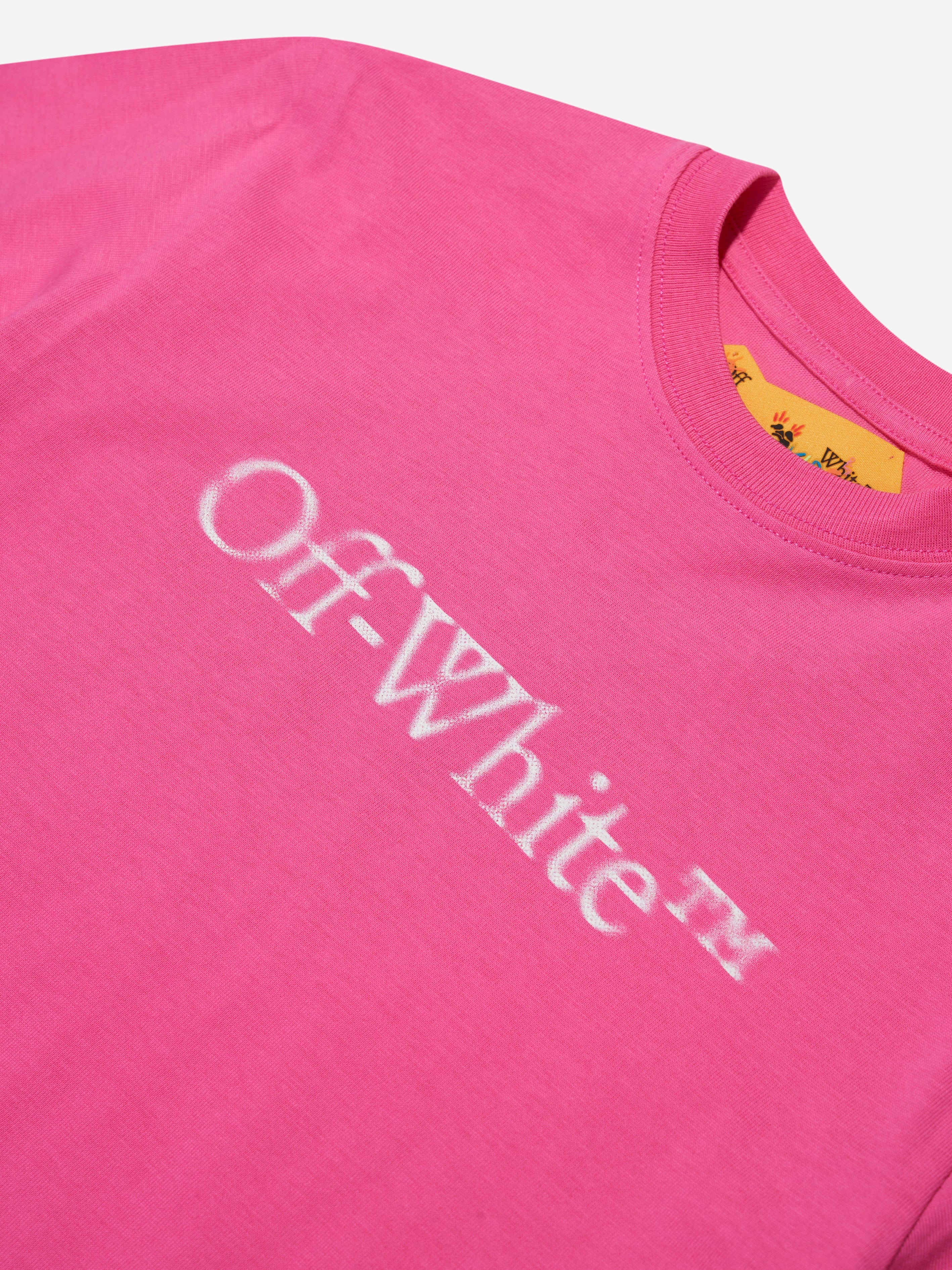 Off-White Girls Bookish Bit Logo T-Shirt in Pink