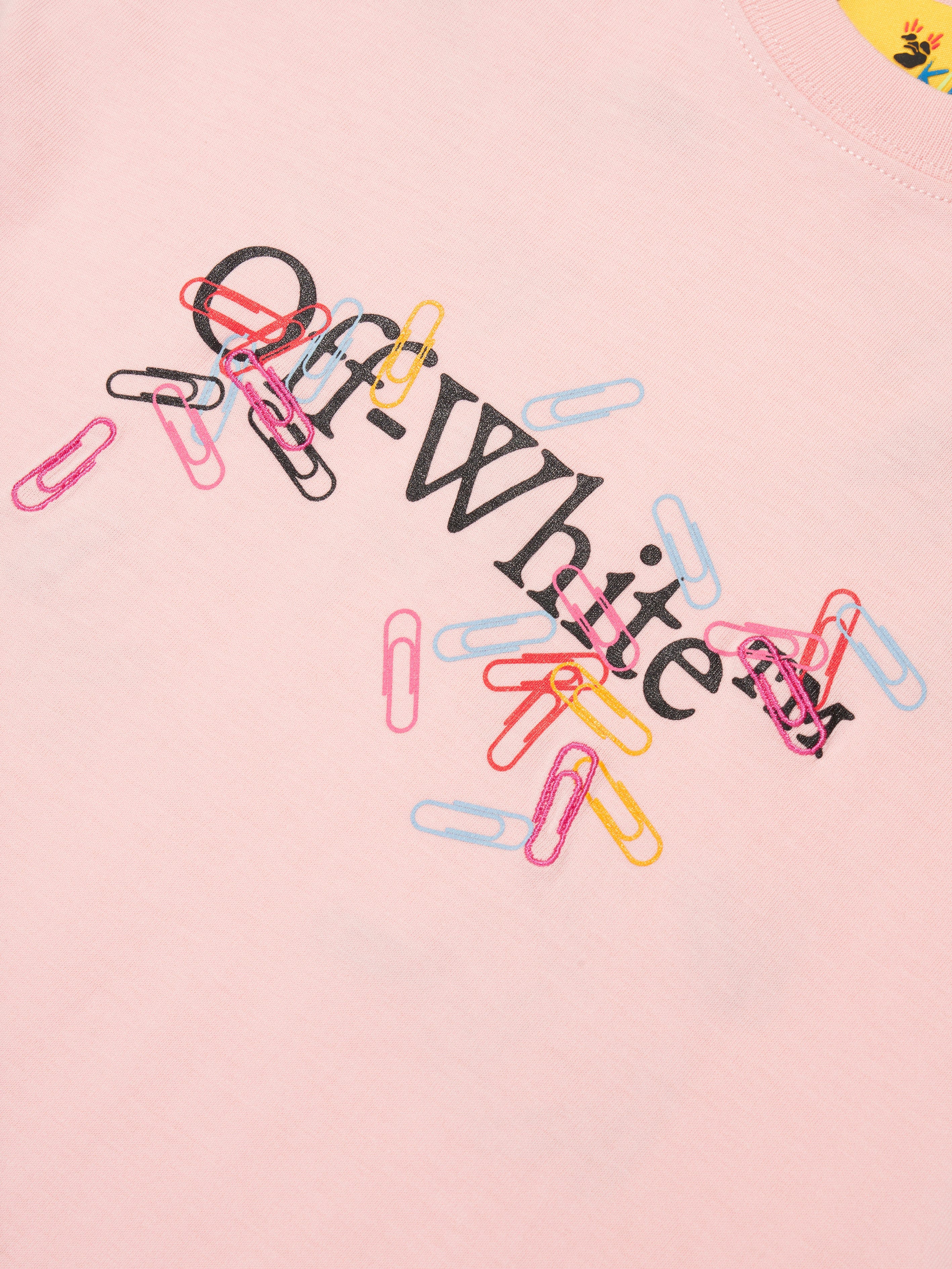 Off-White Girls Paper Clips Arrow T-Shirt in Pink