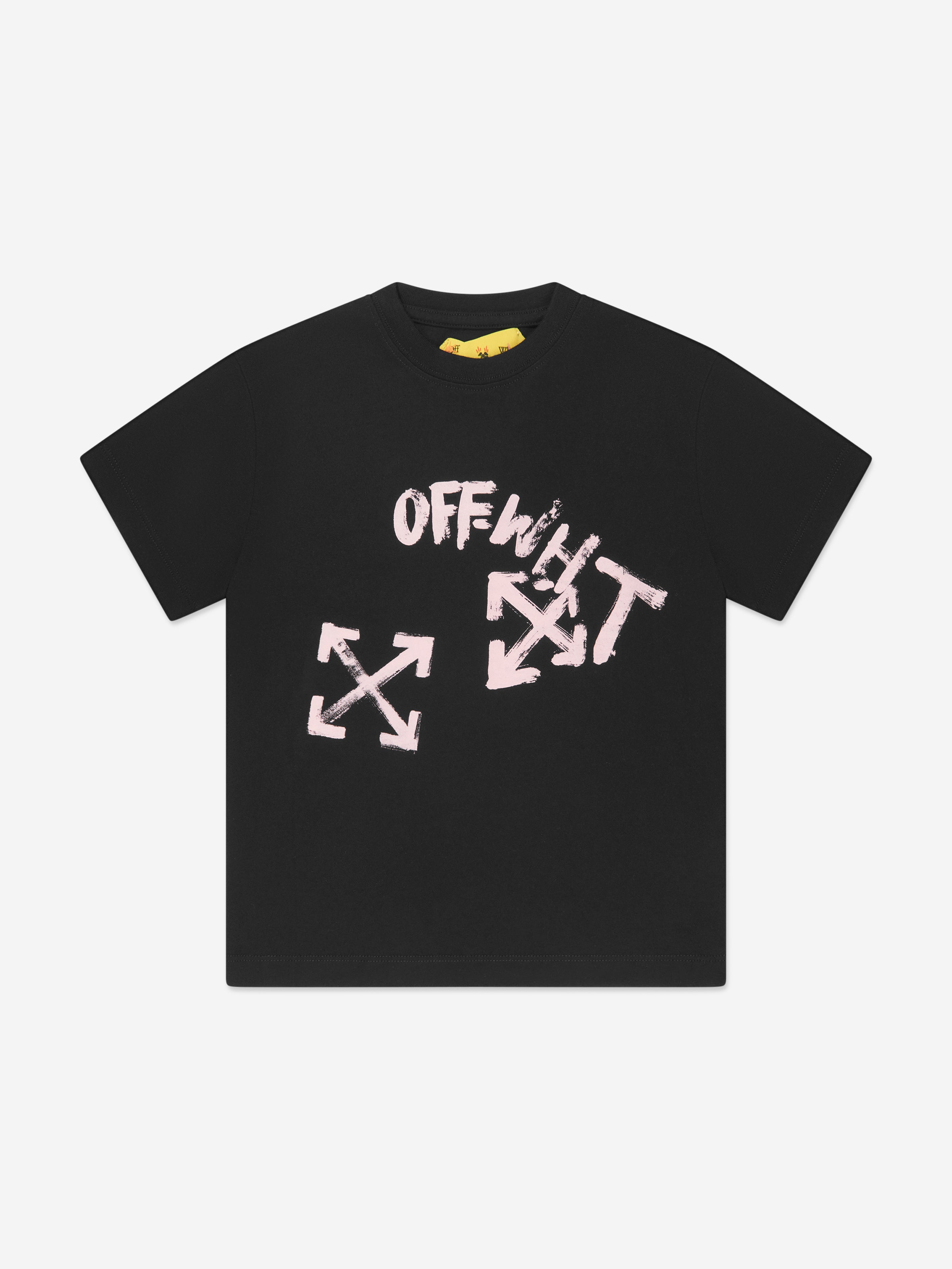 Off-White Girls Paint Script T-Shirt in Black