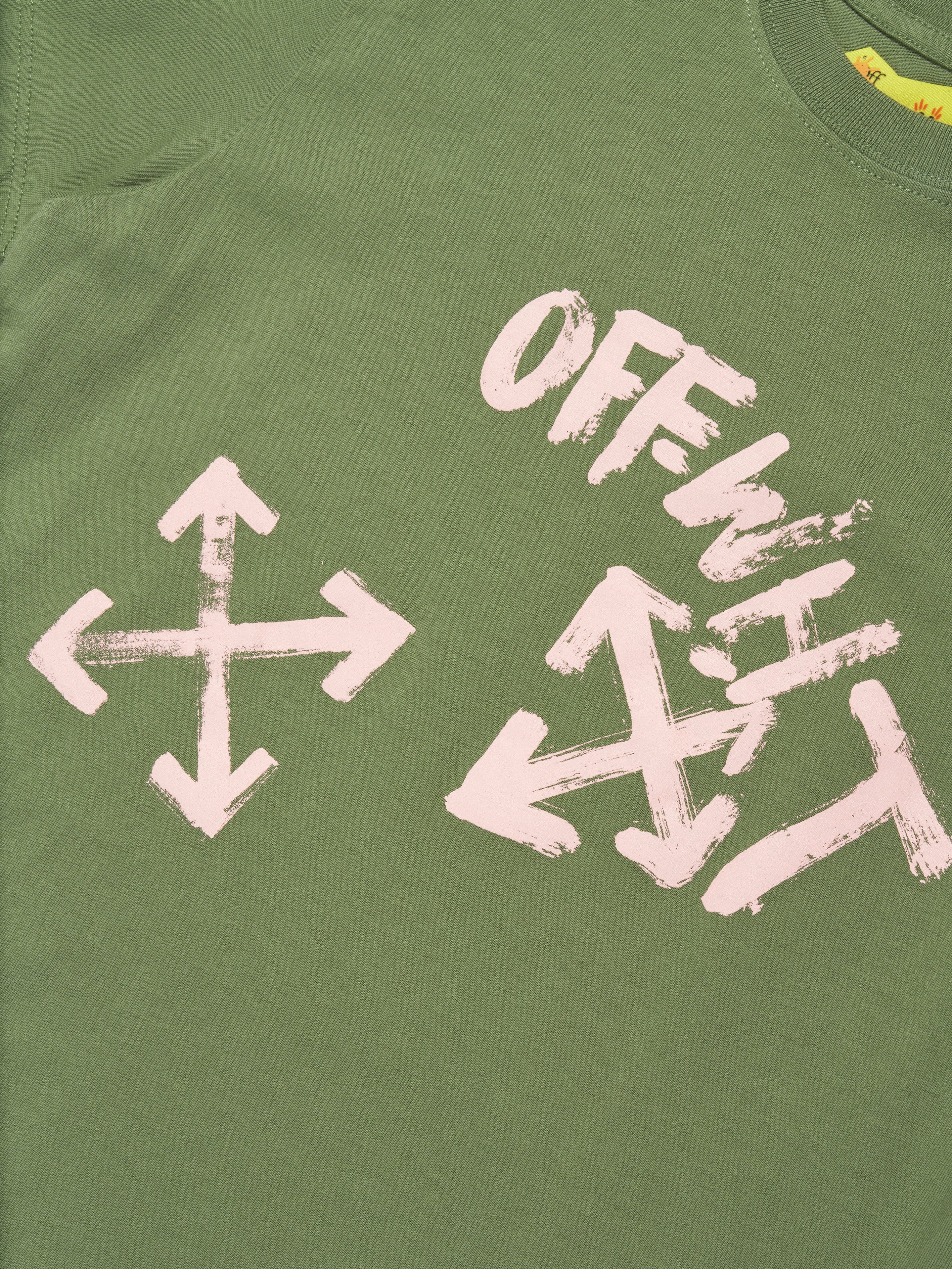 Off-White Girls Paint Script T-Shirt in Green