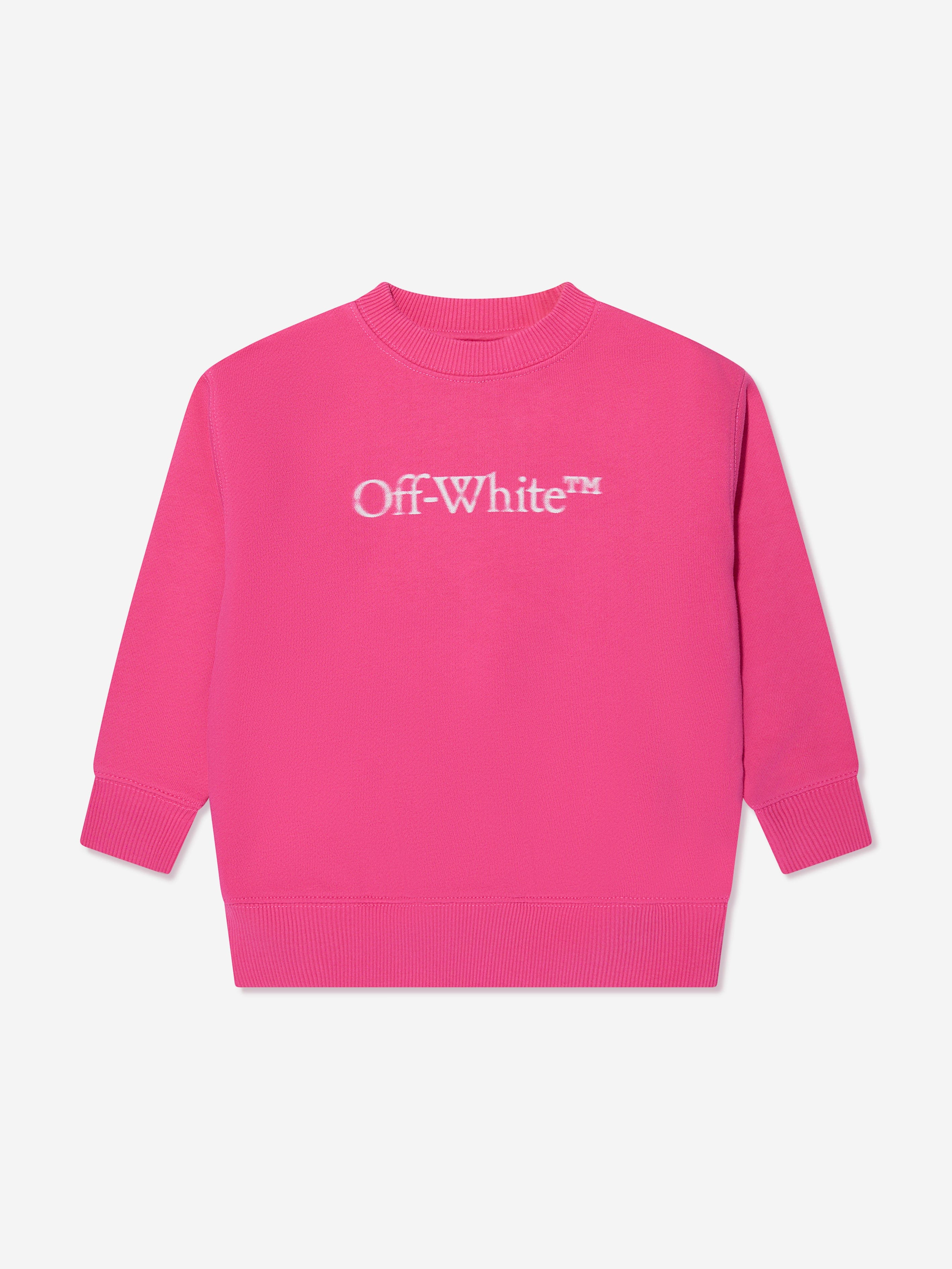 Off-White Girls Bookish Bit Logo Sweatshirt in Pink