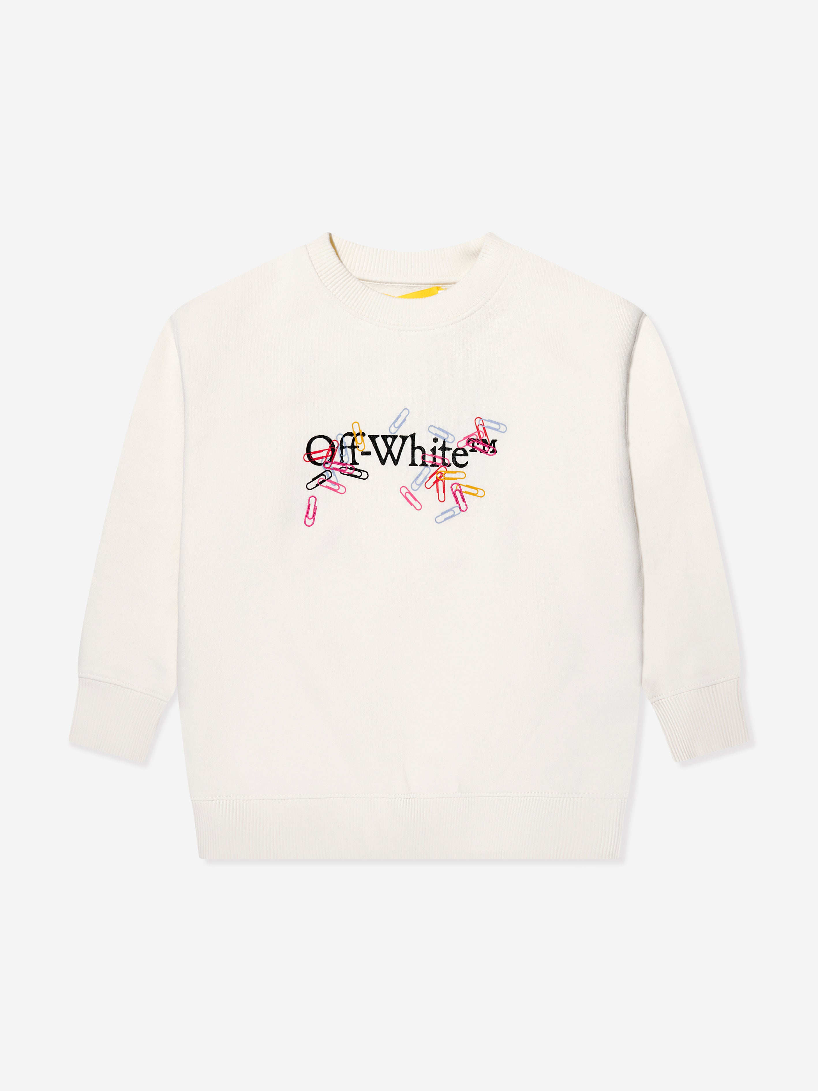 Off-White Girls Paper Clips Arrow Sweatshirt in Ivory