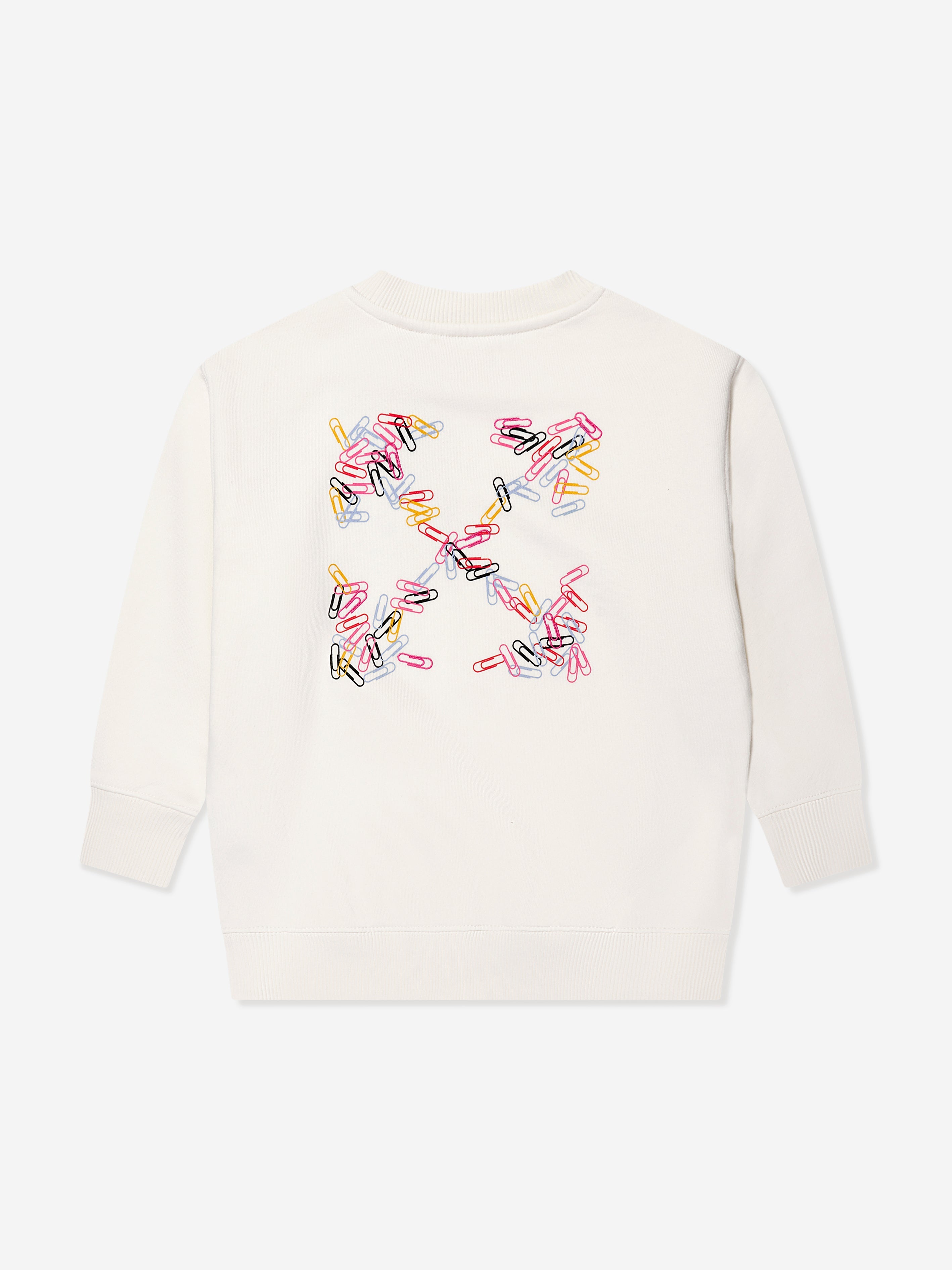 Off-White Girls Paper Clips Arrow Sweatshirt in Ivory