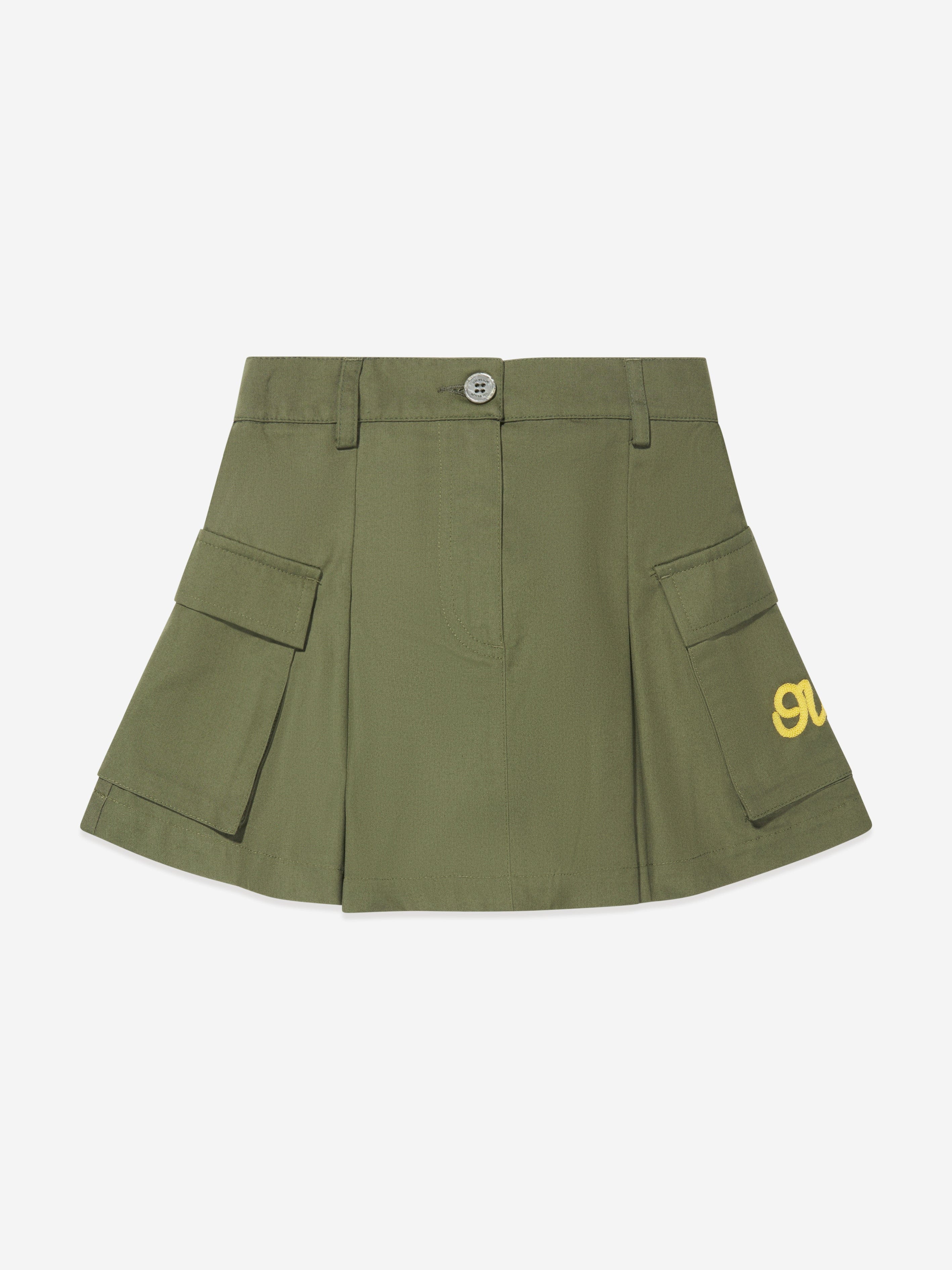 Off-White Girls OW Script Cargo Skirt in Green