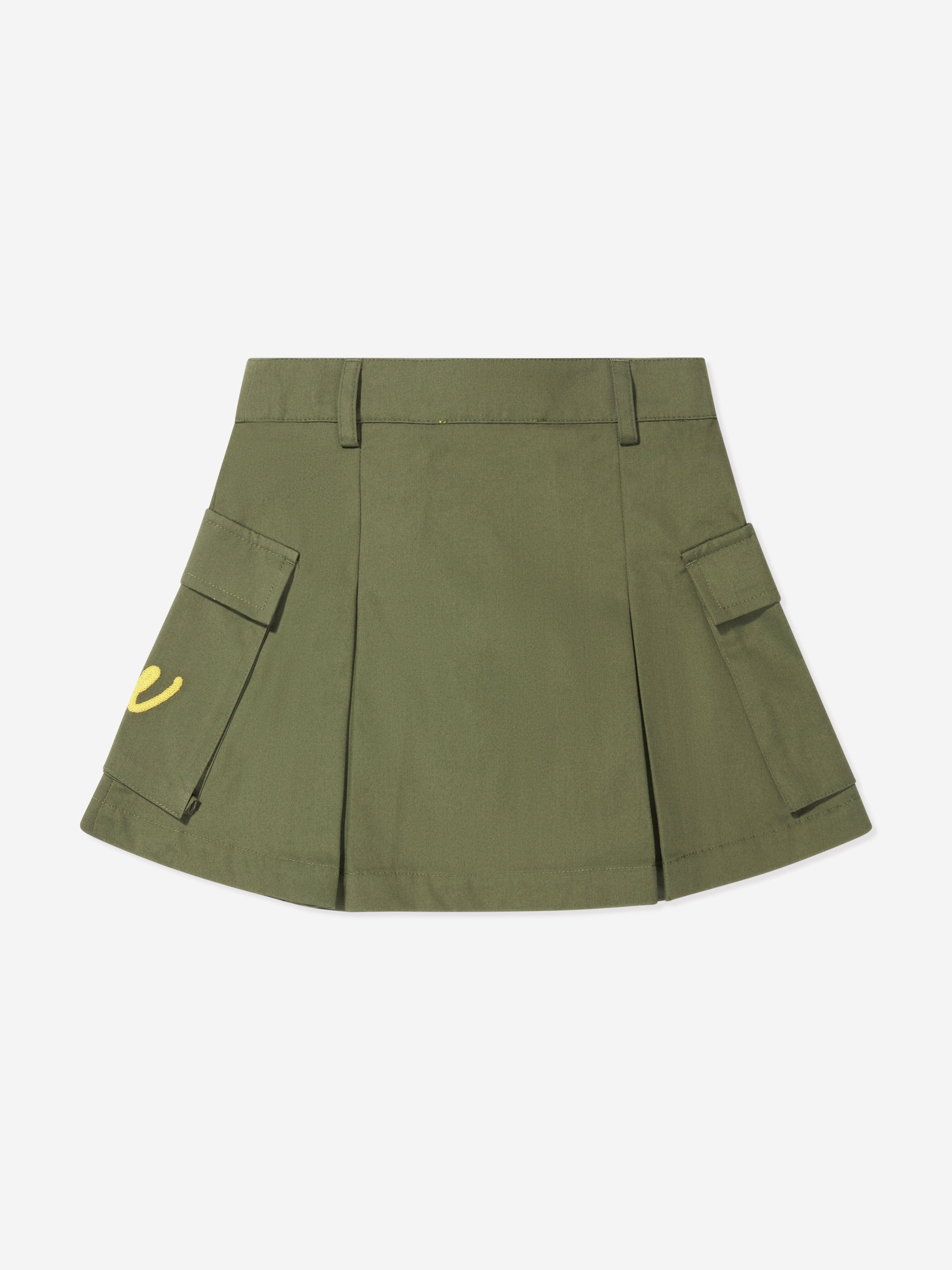 Off-White Girls OW Script Cargo Skirt in Green