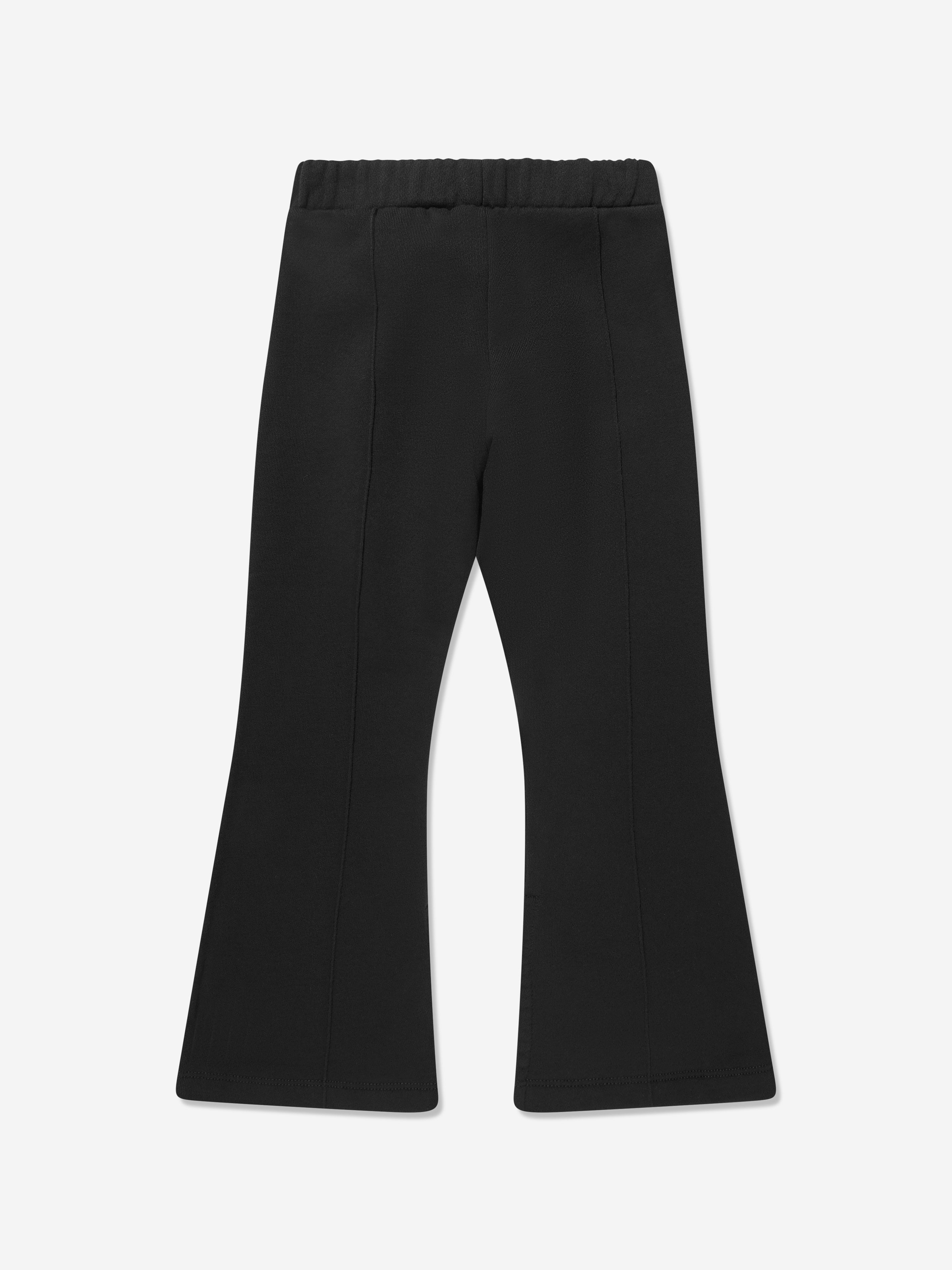 Off-White Girls Logo Geometric Flare Sweatpants in Black