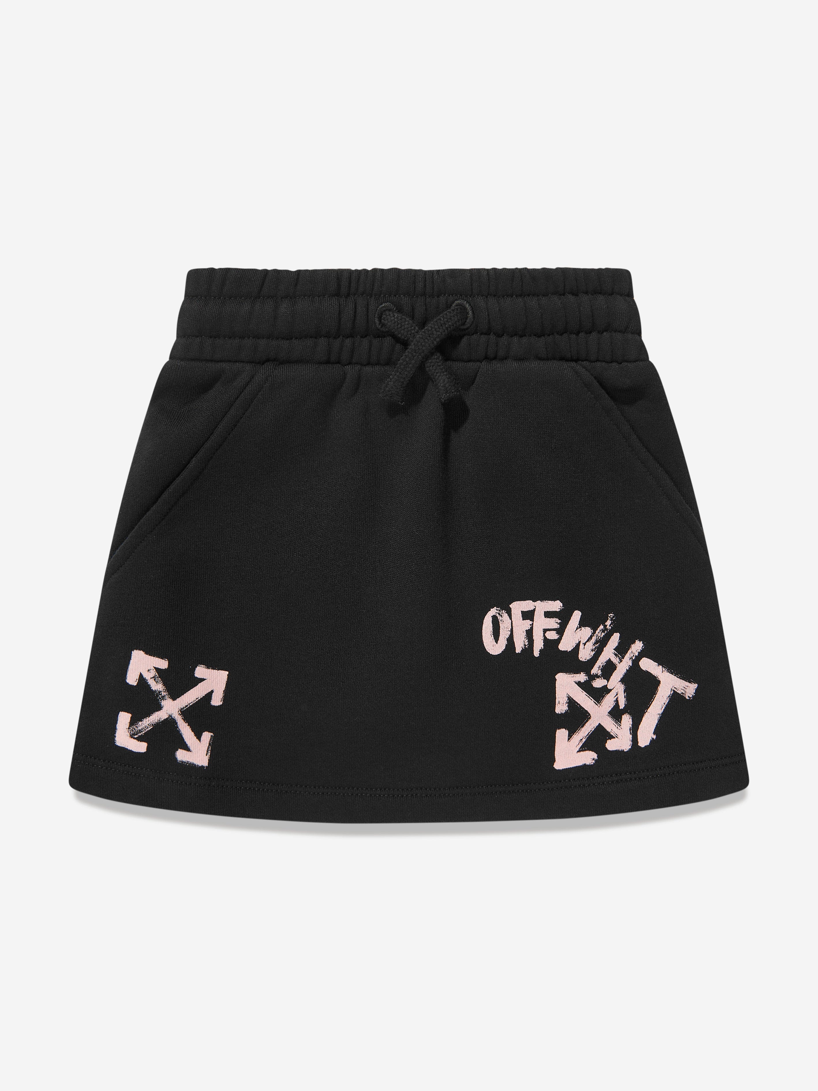 Off-White Girls Paint Script Skirt in Black