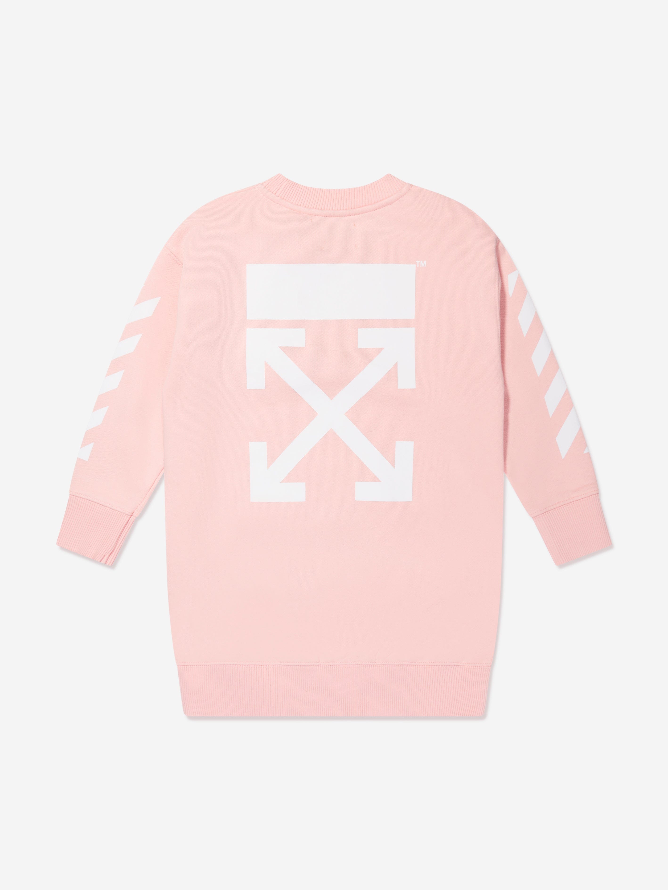 Off-White Girls Classic Arrow Tab Sweater Dress in Pink