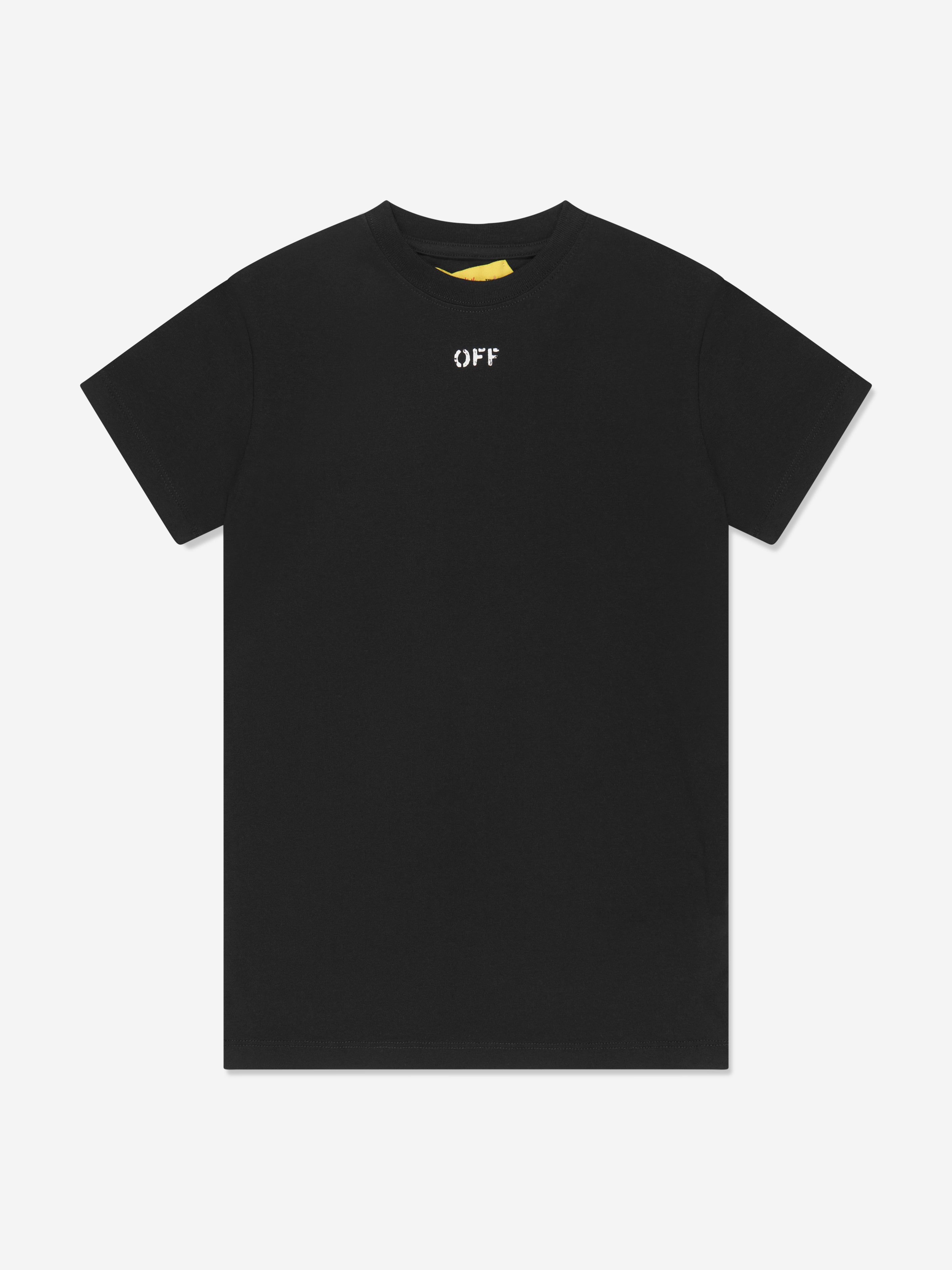 Off-White Girls Off Stamp T-Shirt Dress in Black