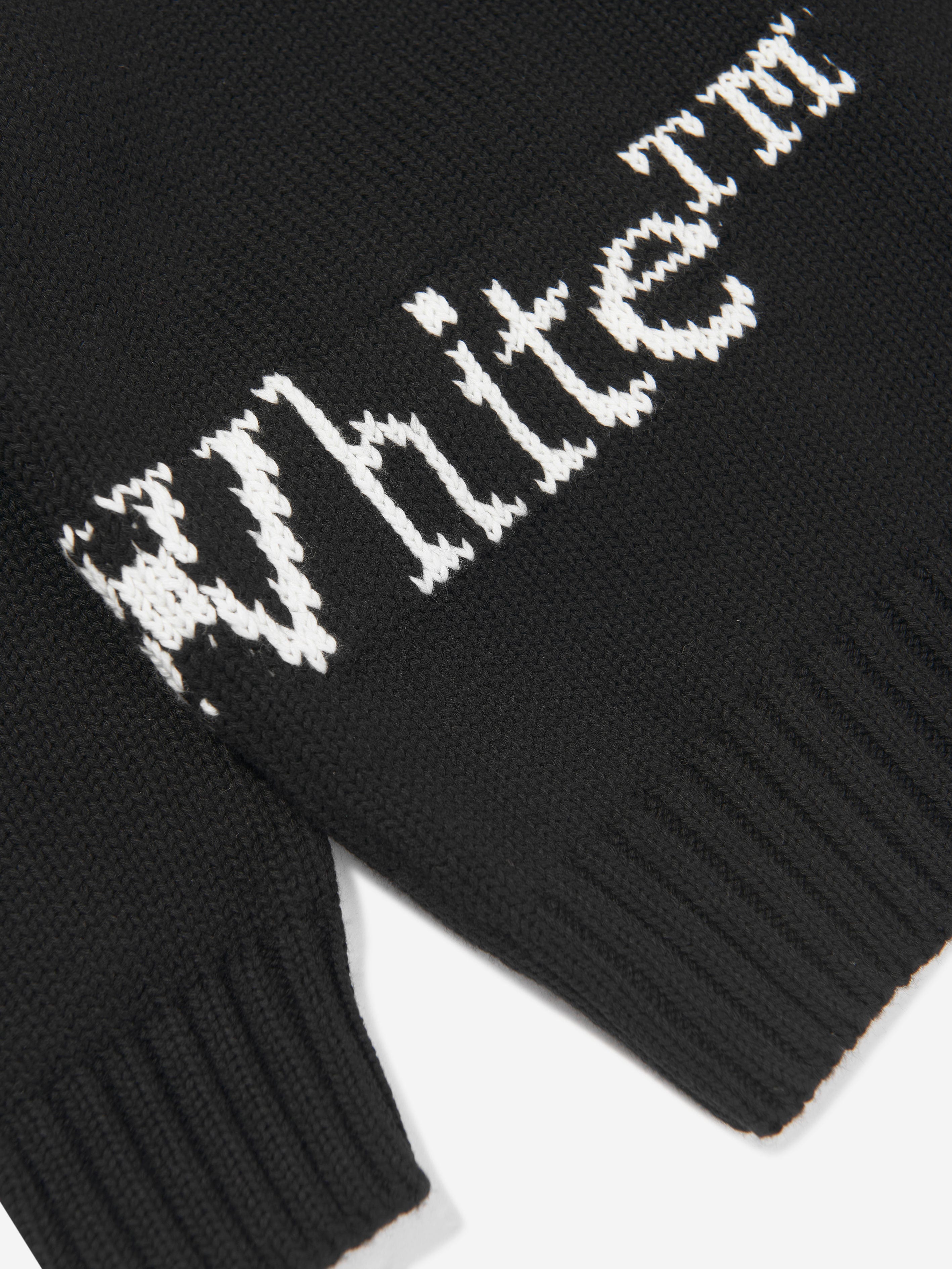 Off-White Girls Off Logo Knit Cardigan in Black