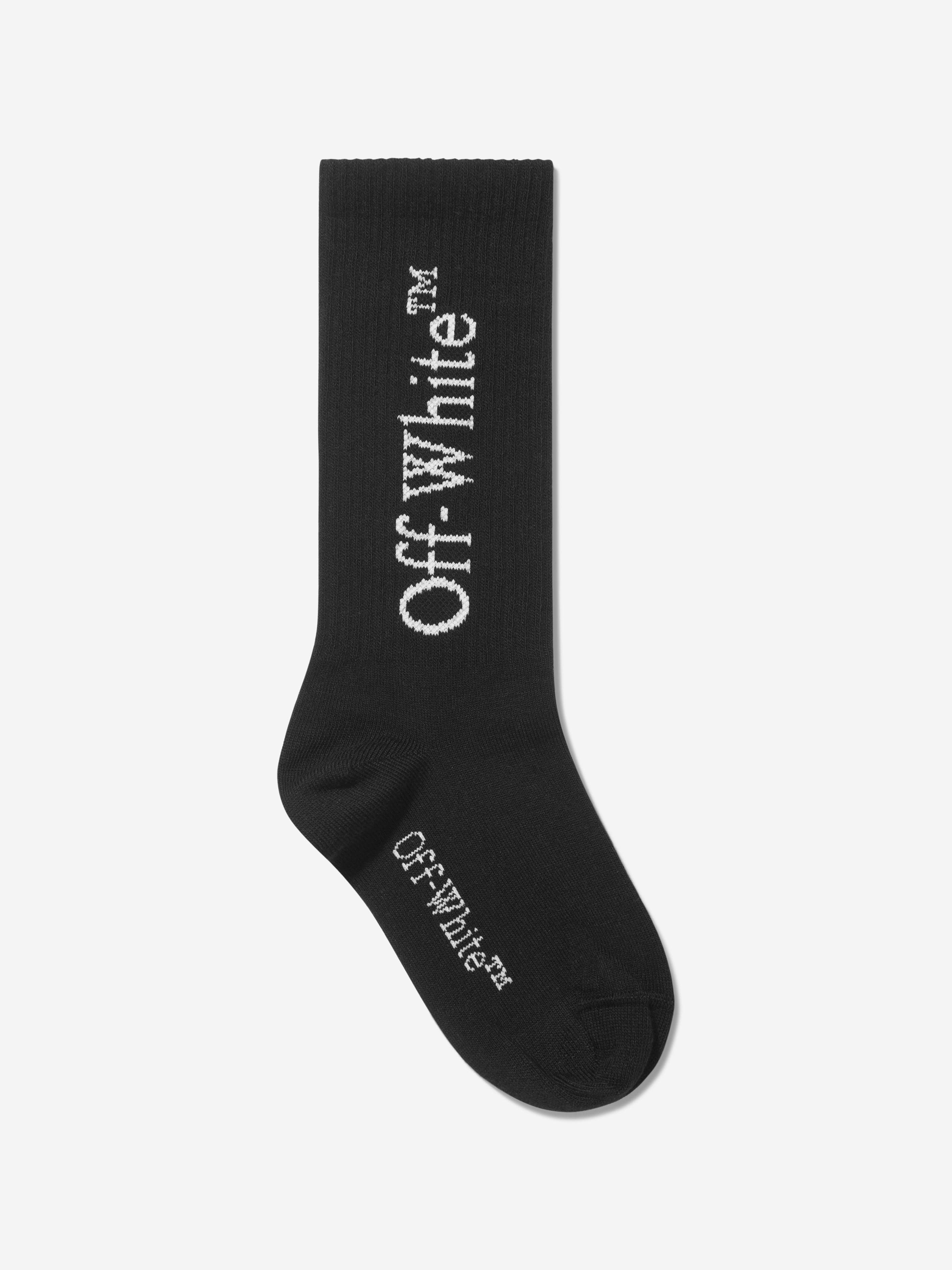 Off-White Kids Logo Socks in Black