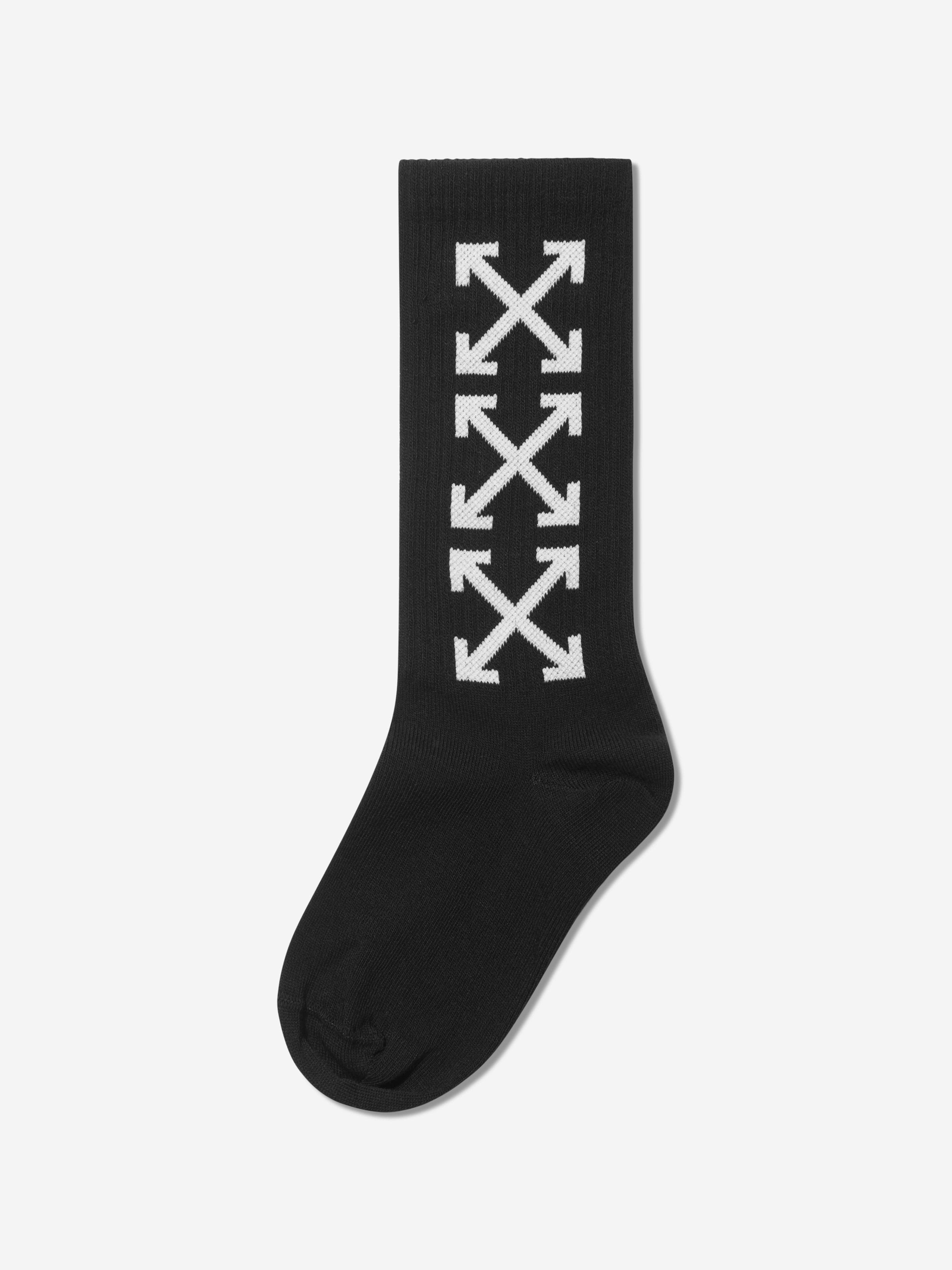 Off-White Kids Logo Socks in Black