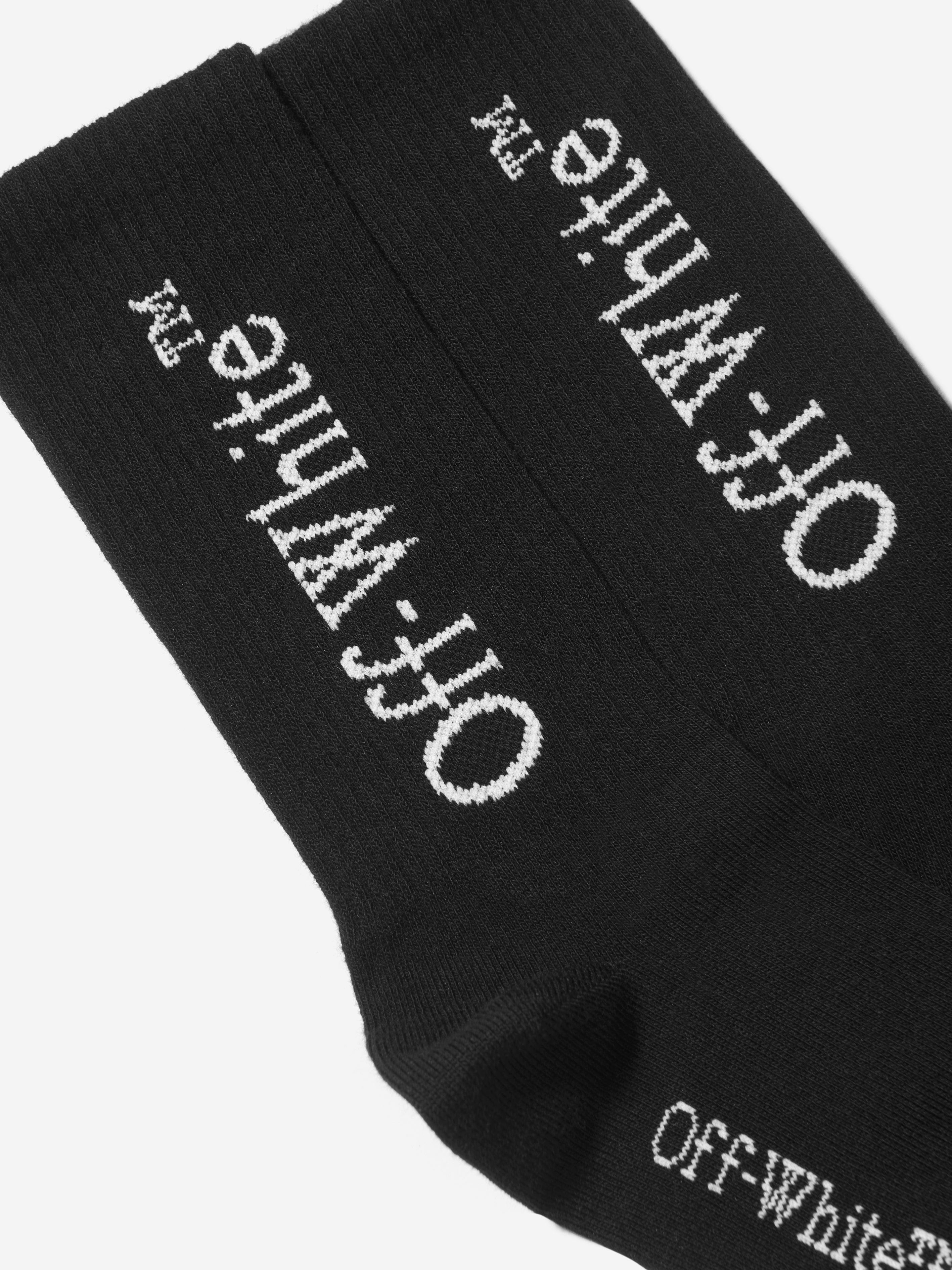 Off-White Kids Logo Socks in Black