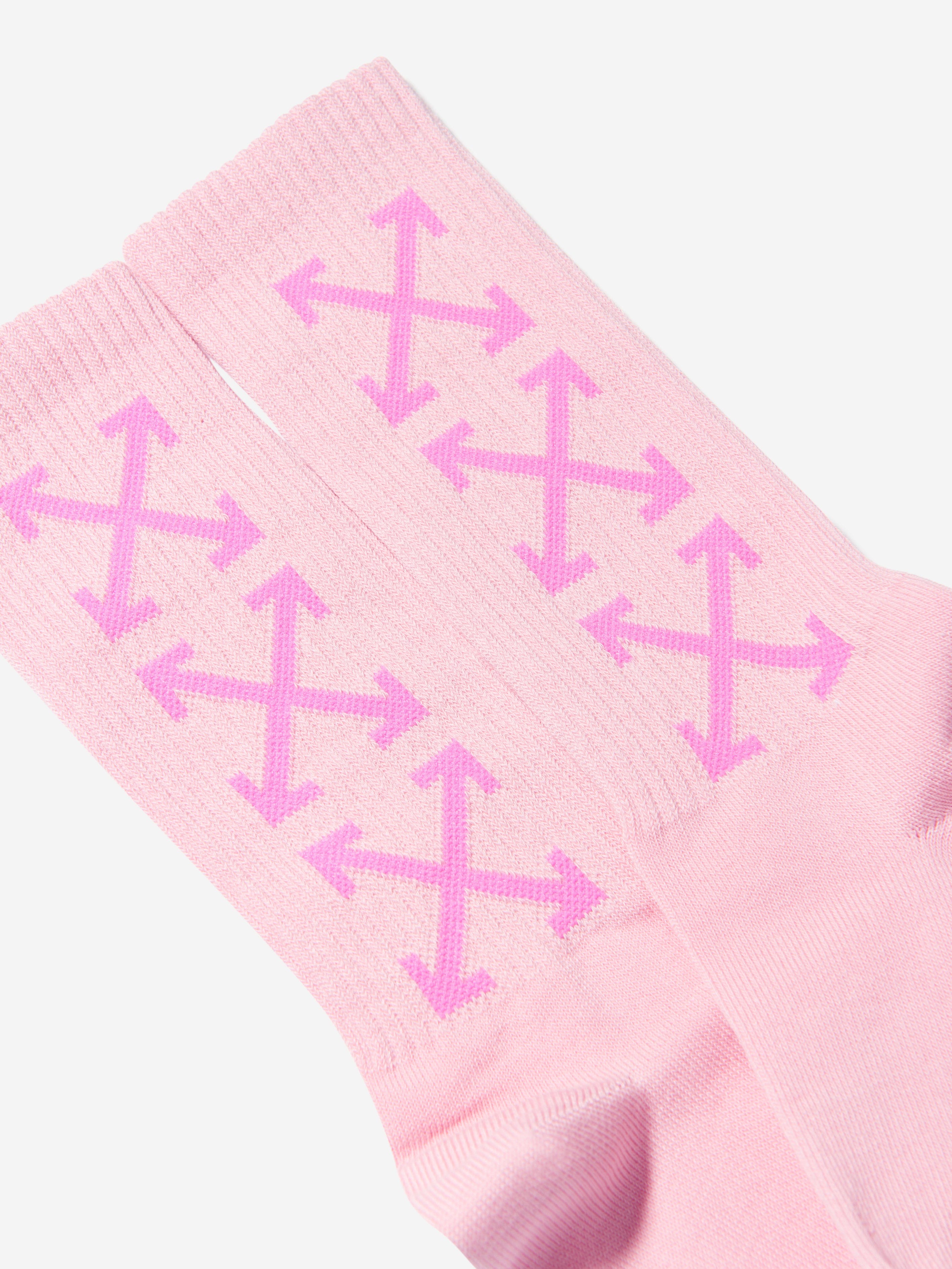 Off-White Girls Logo Socks in Pink