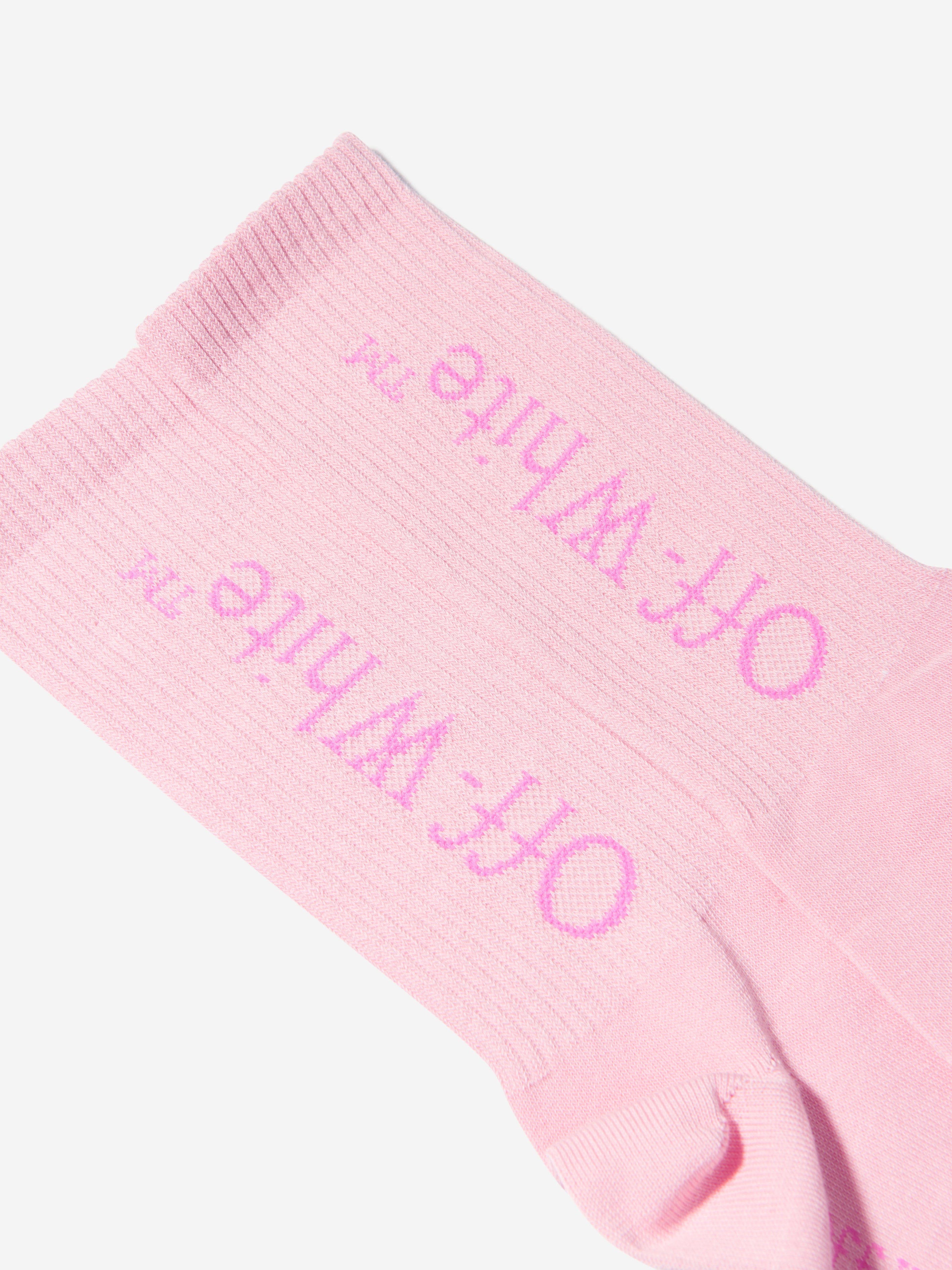 Off-White Girls Logo Socks in Pink