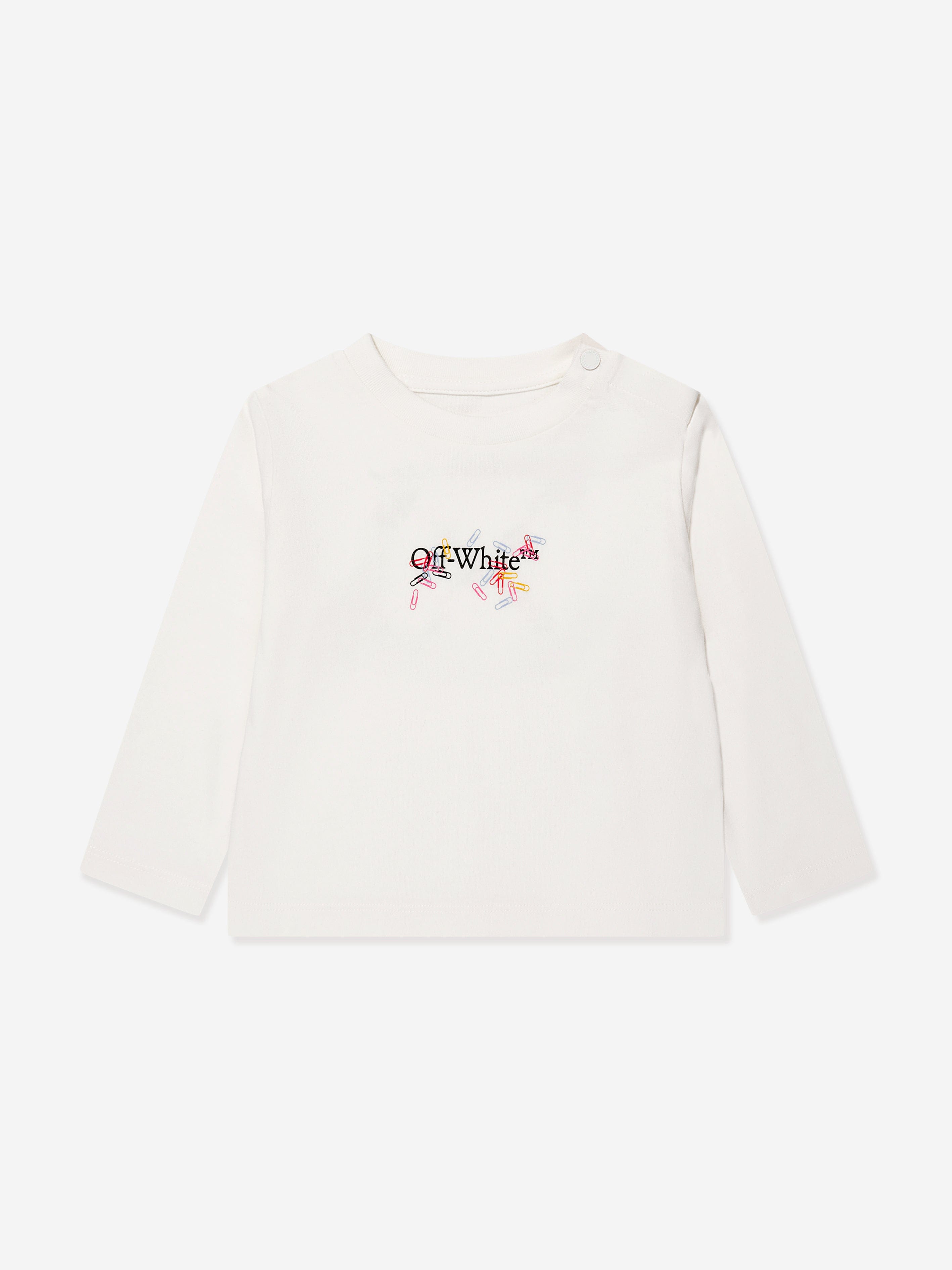 Off-White Baby Girls Paper Clips T-Shirt in Ivory