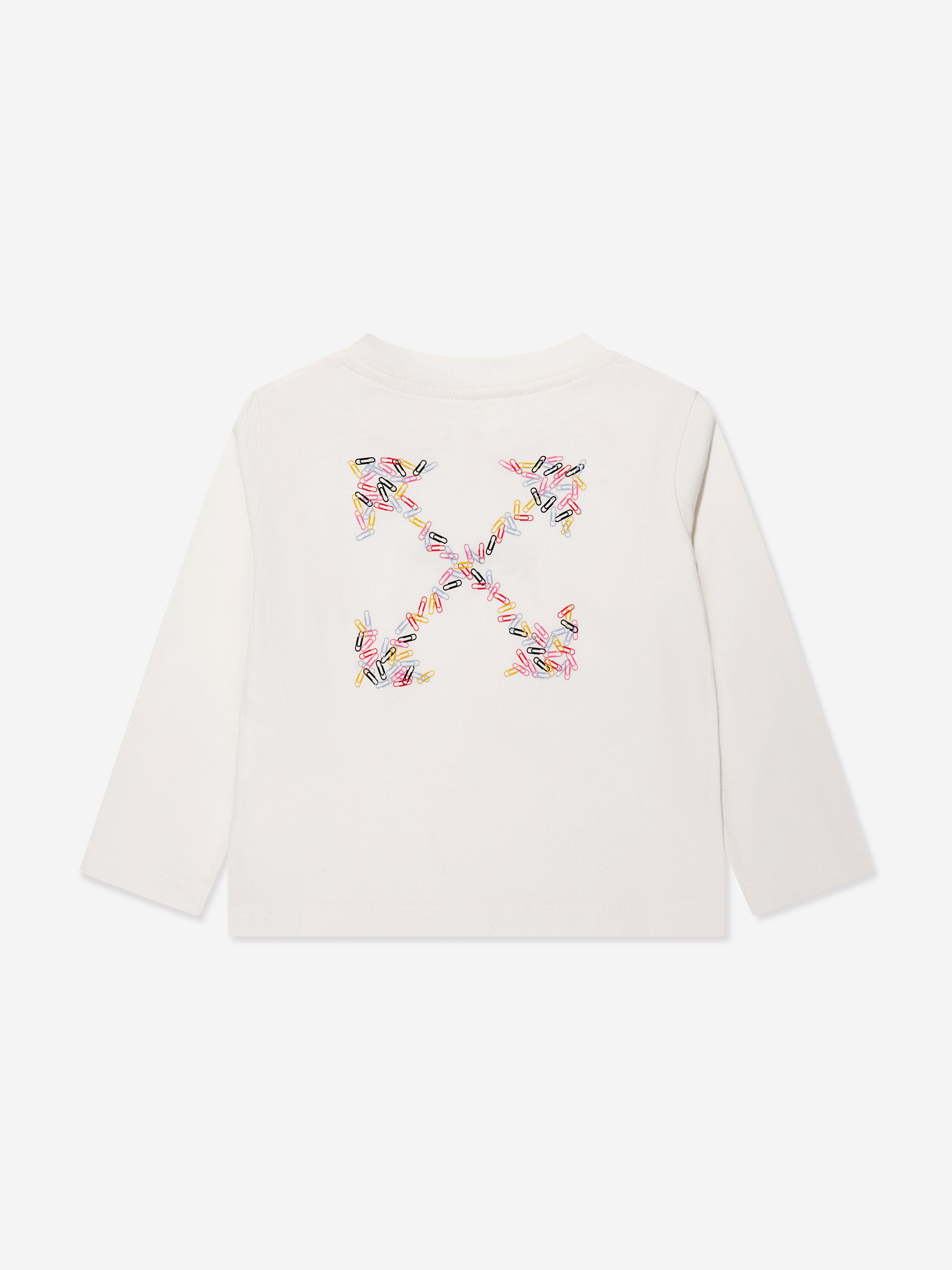 Off-White Baby Girls Paper Clips T-Shirt in Ivory