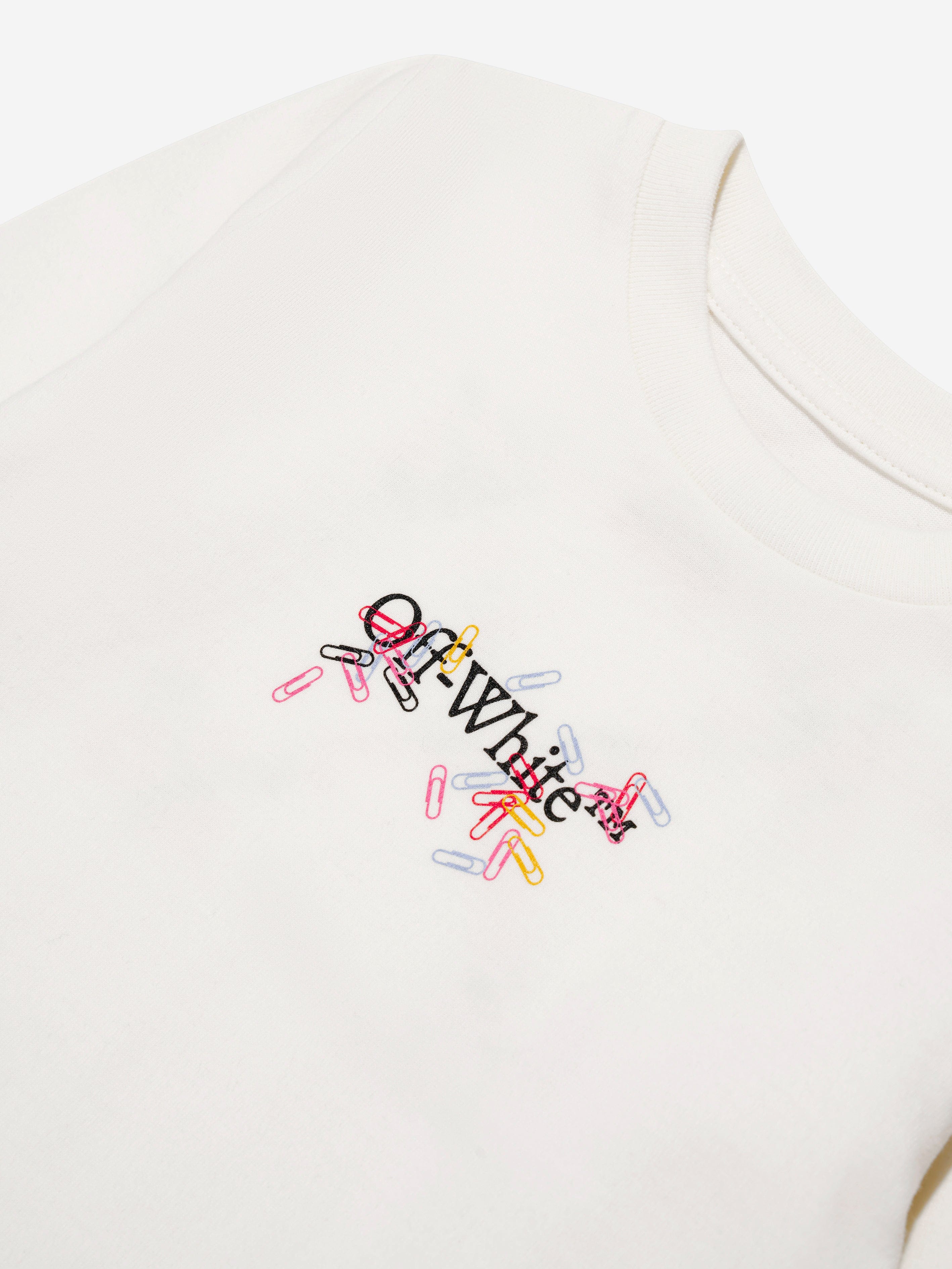 Off-White Baby Girls Paper Clips T-Shirt in Ivory