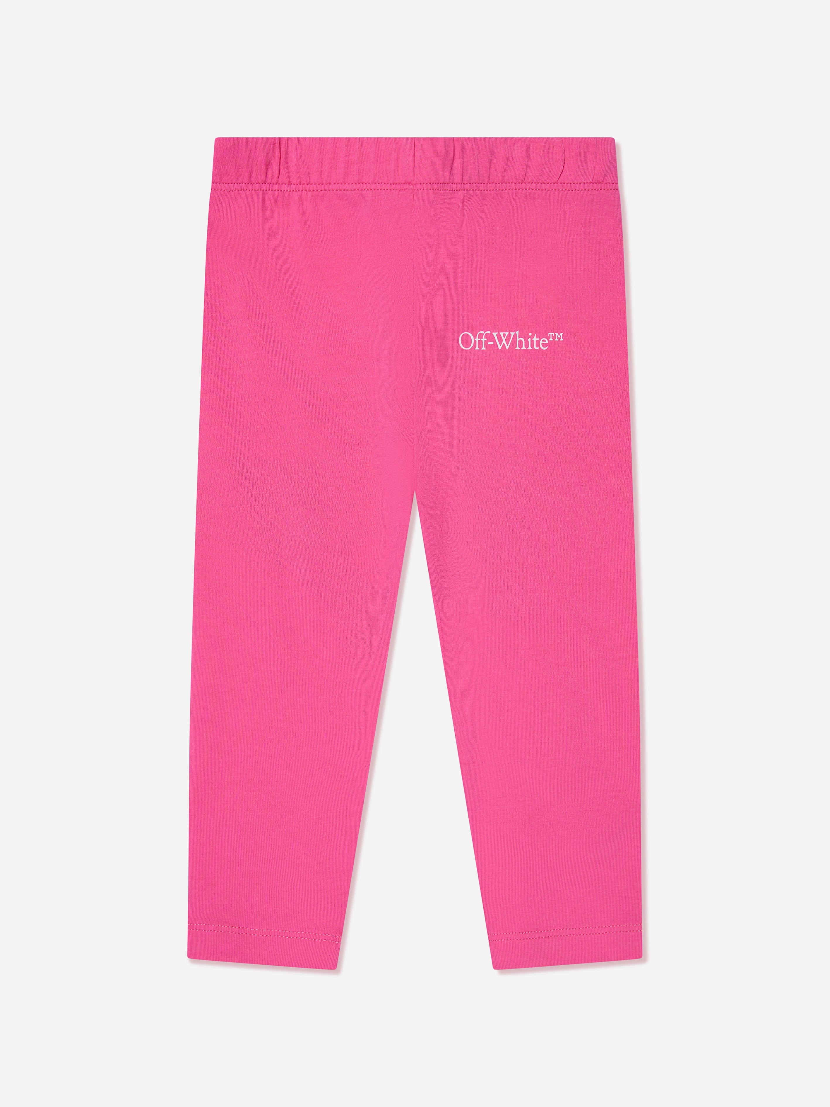 Off-White Baby Girls Bookish Diag Leggings in Pink