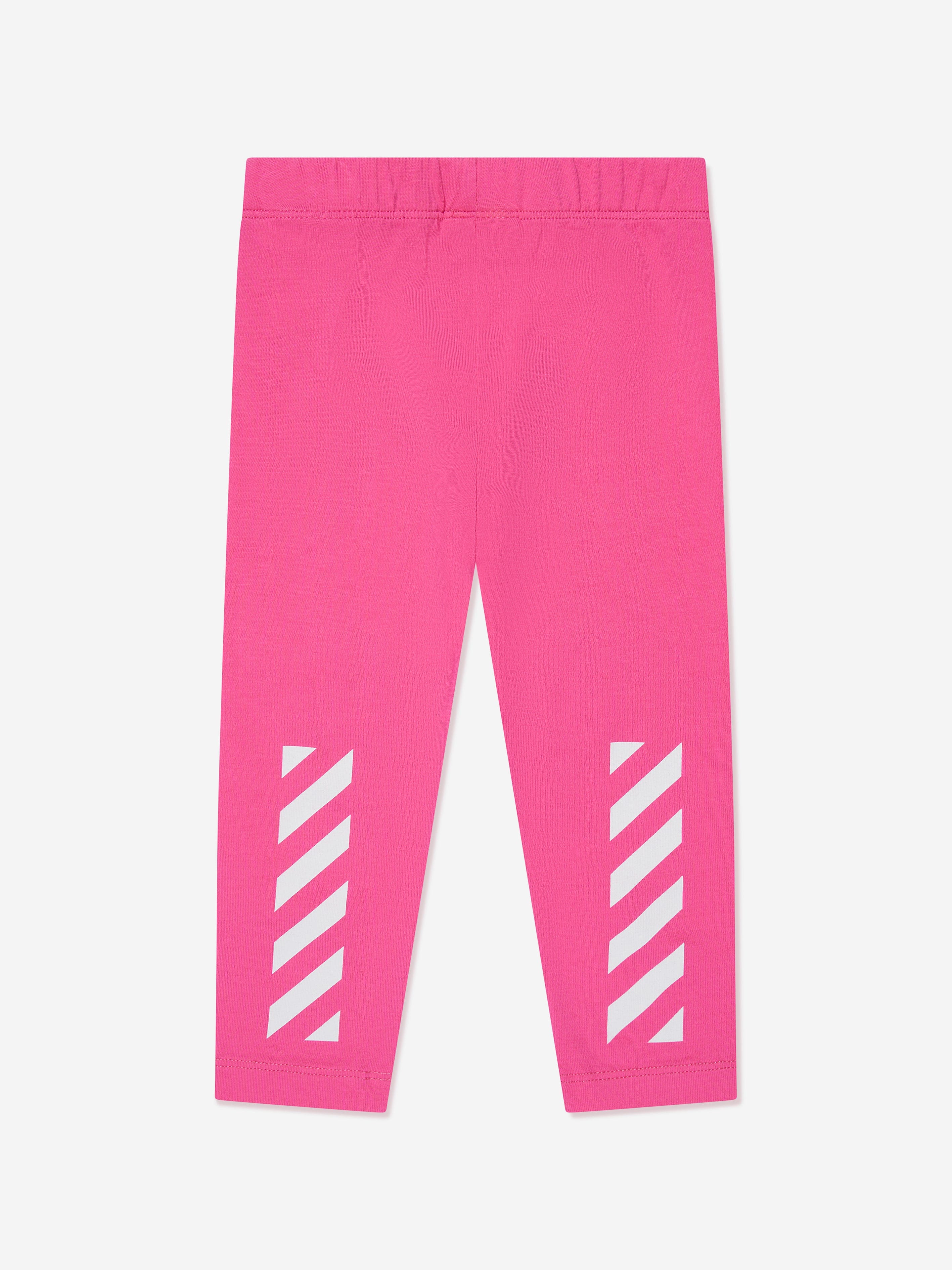 Off-White Baby Girls Bookish Diag Leggings in Pink