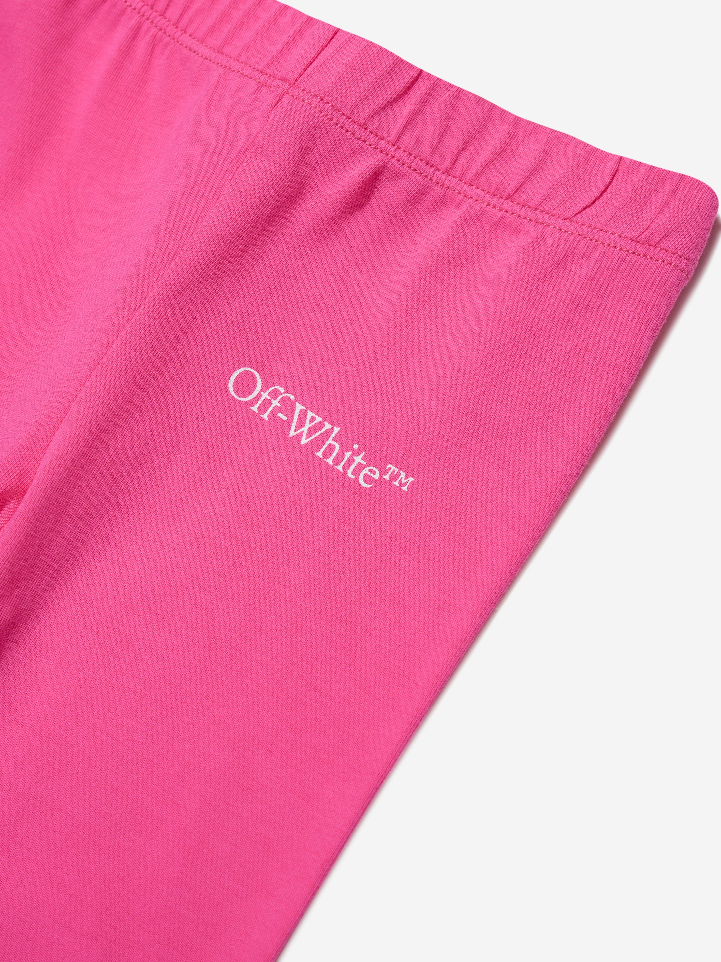 Off-White Baby Girls Bookish Diag Leggings in Pink