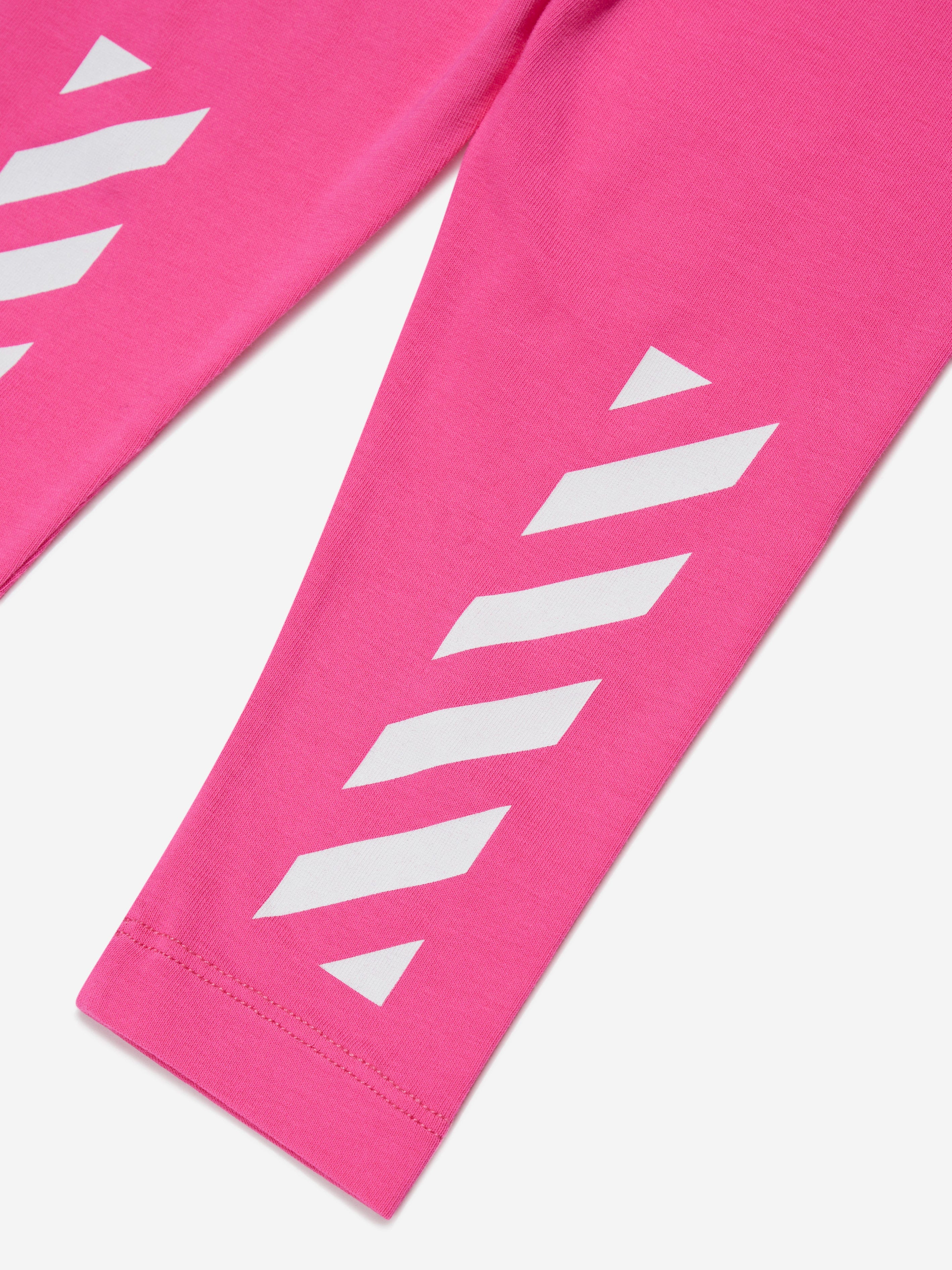 Off-White Baby Girls Bookish Diag Leggings in Pink