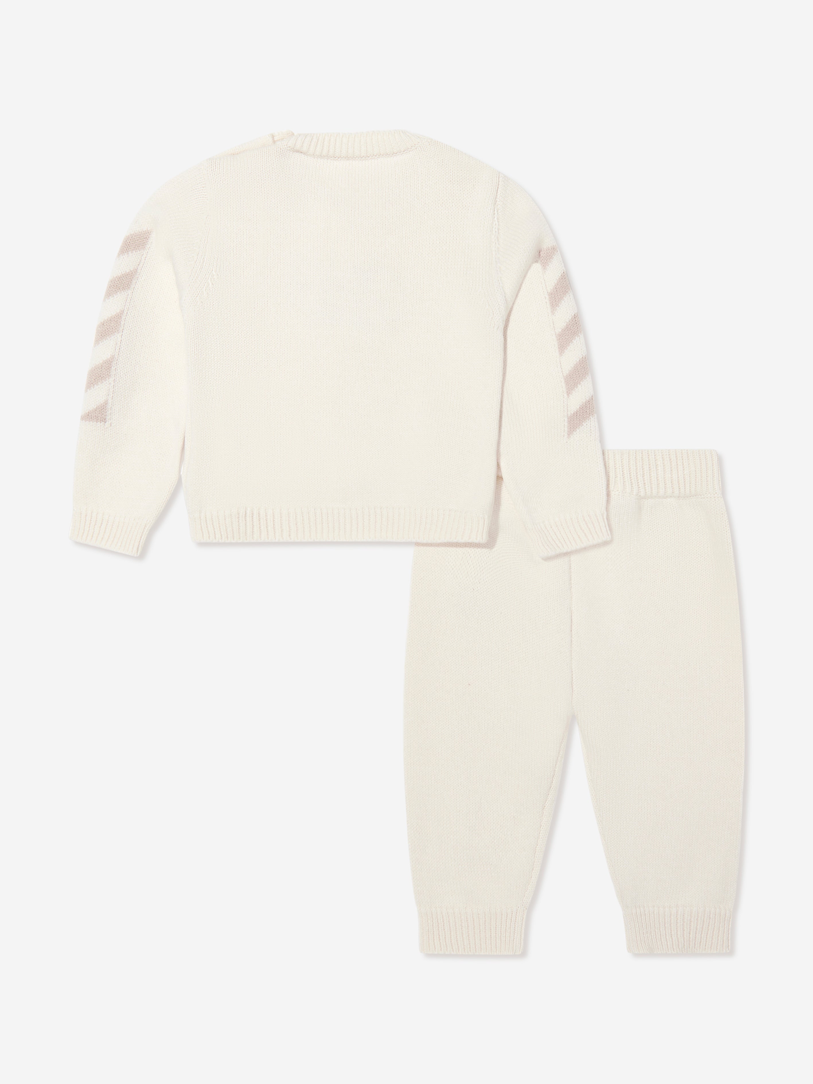 Off-White Baby Off Chunky Knit Tracksuit in White