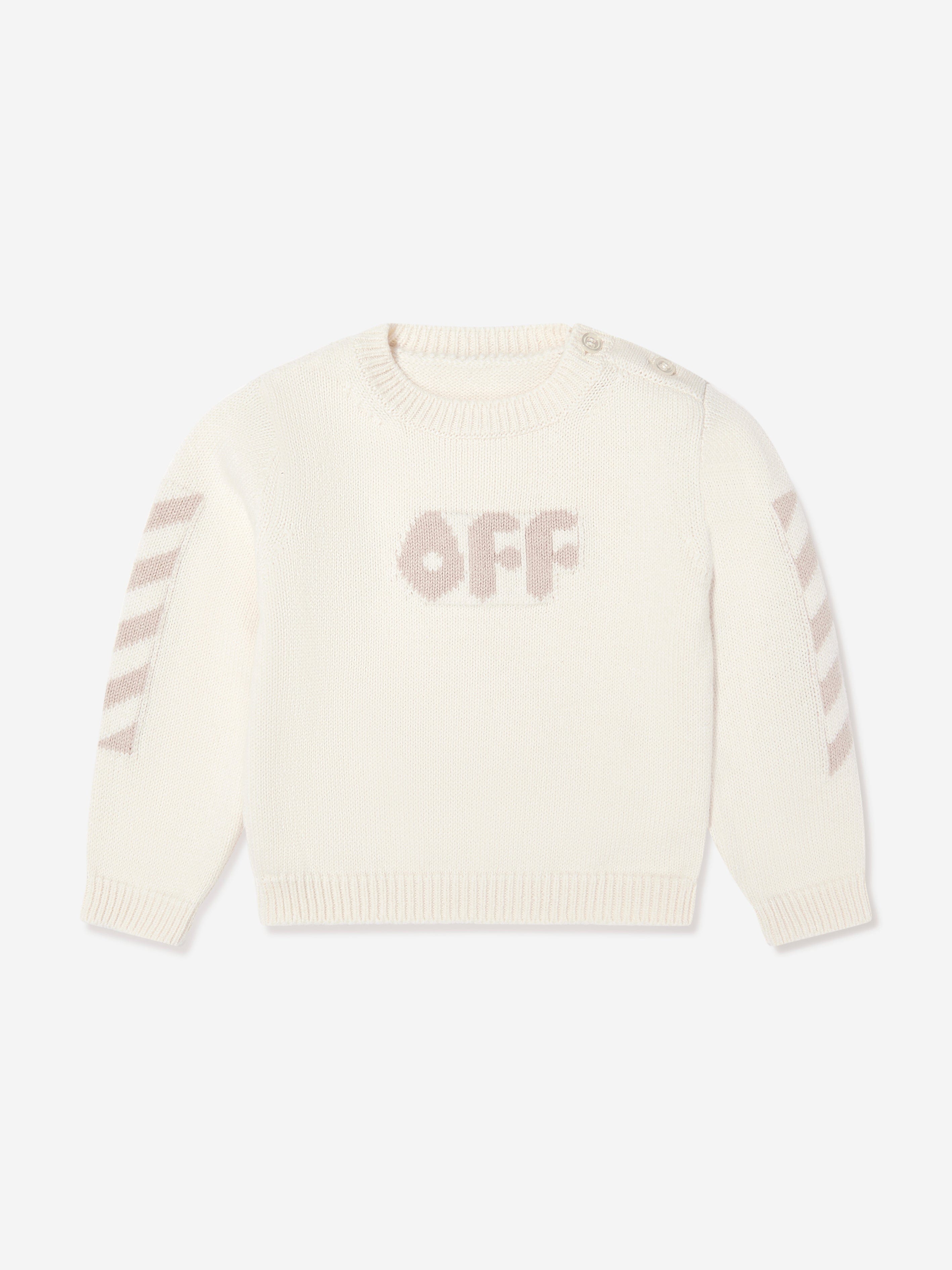 Off-White Baby Off Chunky Knit Tracksuit in White