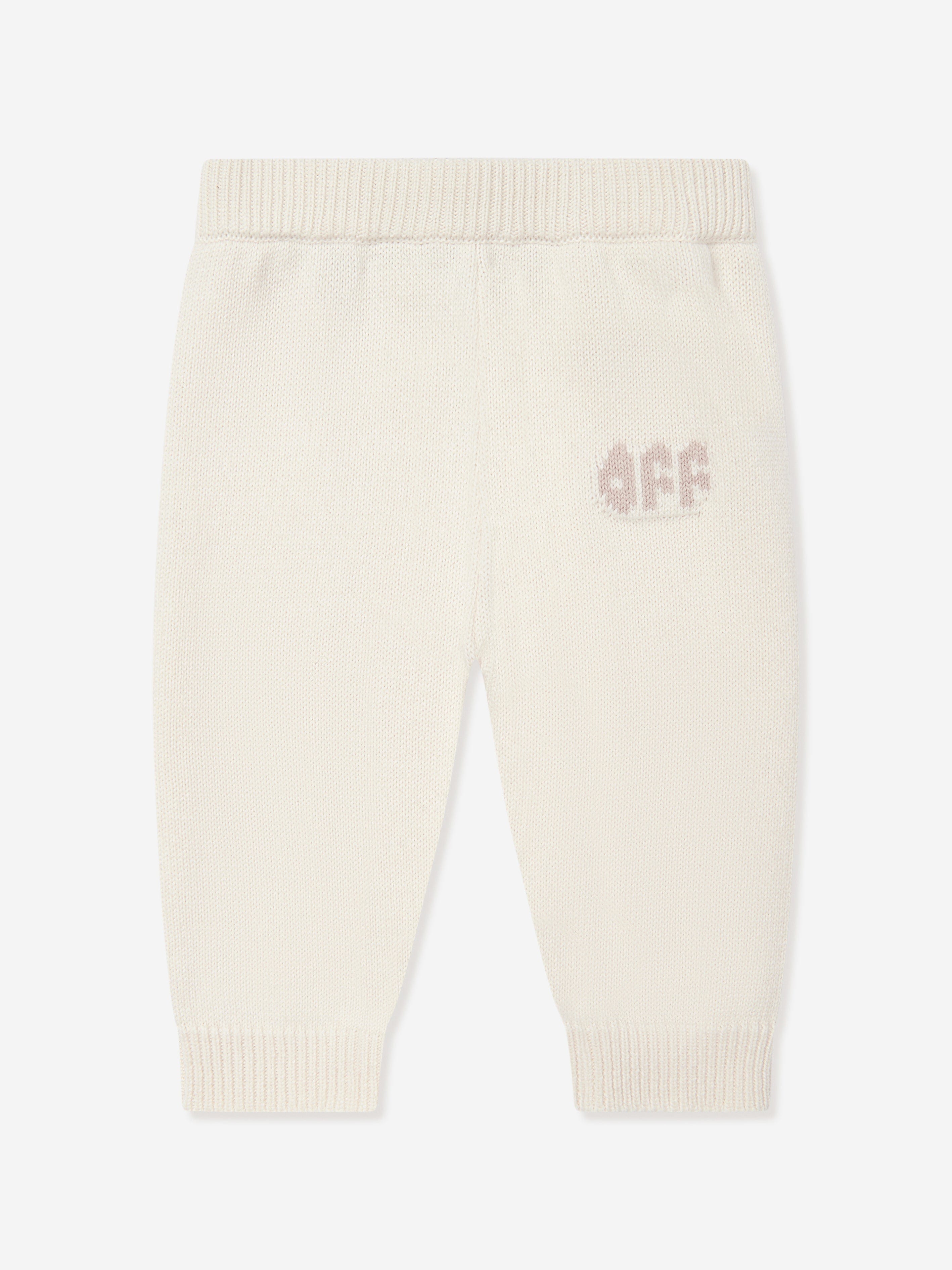 Off-White Baby Off Chunky Knit Tracksuit in White