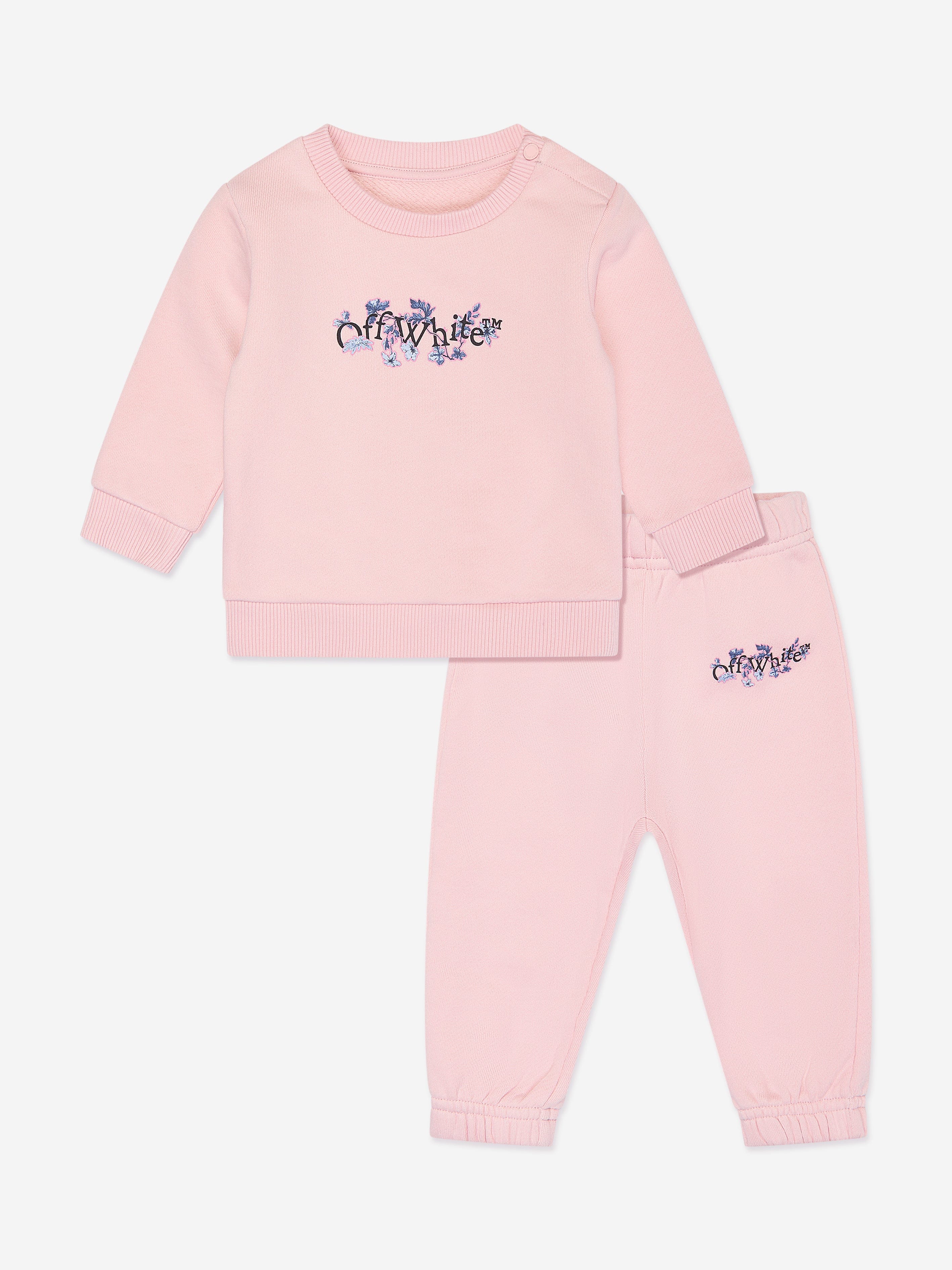 Baby Girls Bookish Flowers Tracksuit in Pink