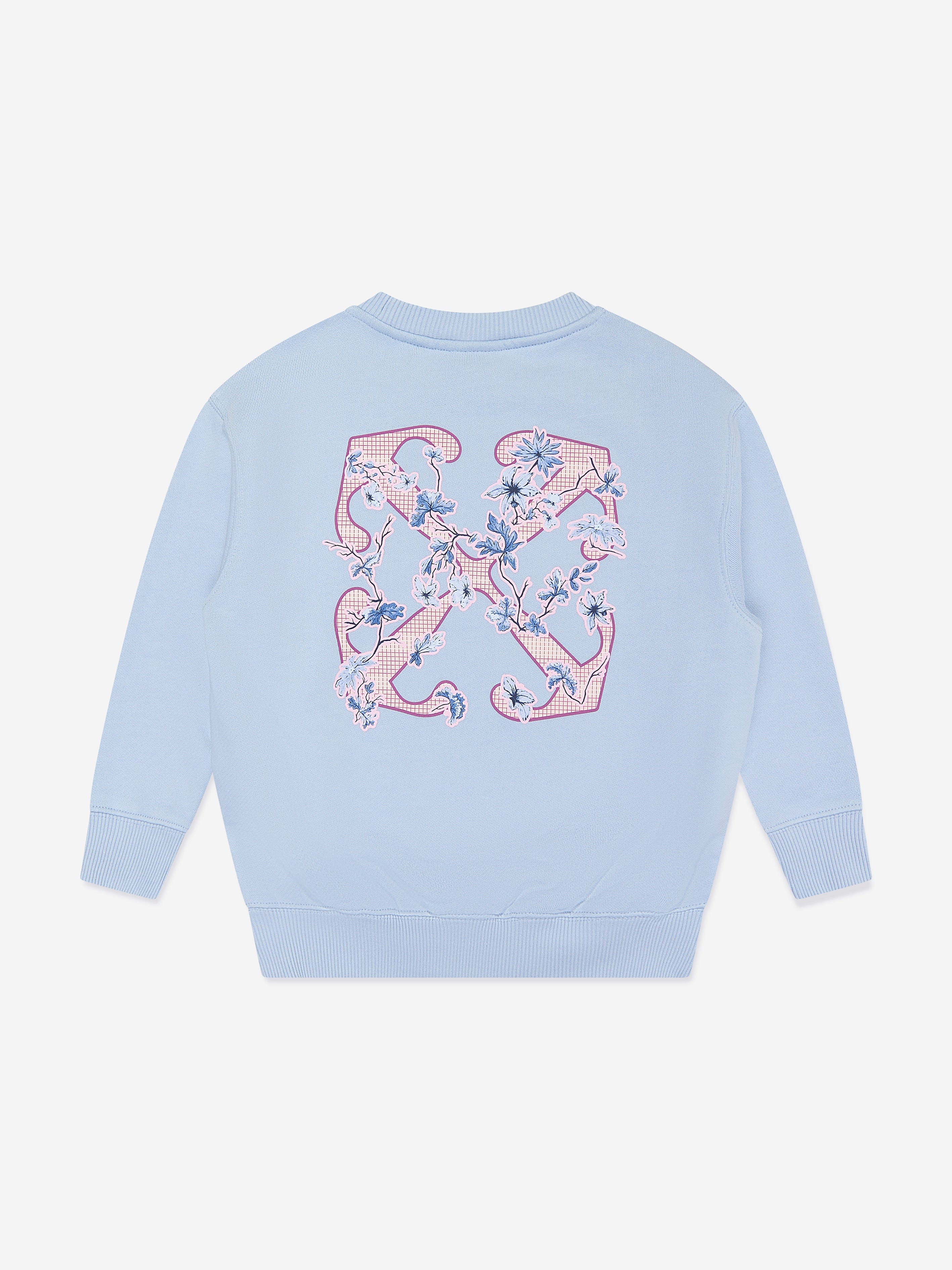 Off-White Girls Arrow Flowers Sweatshirt in Blue