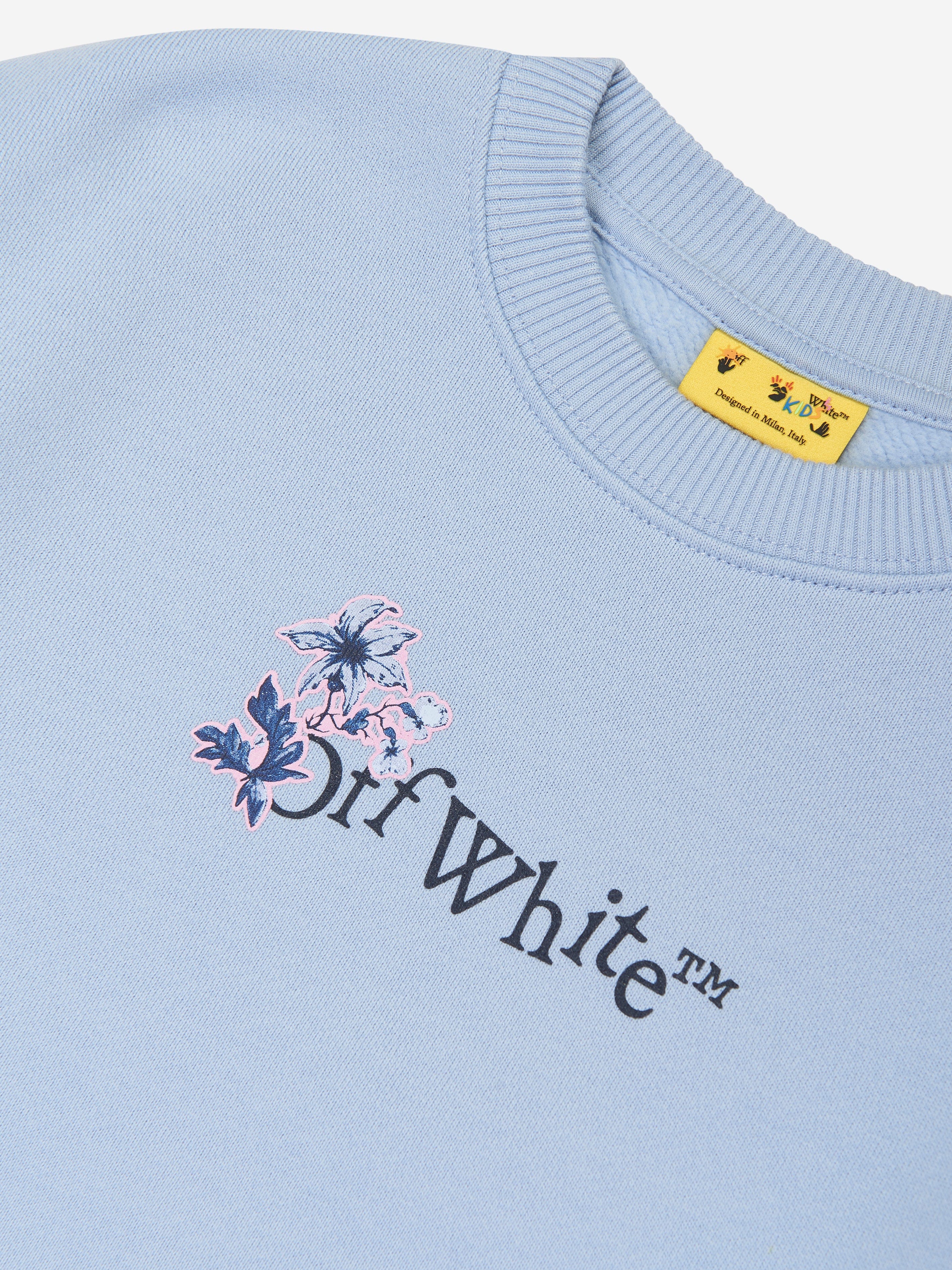 Off-White Girls Arrow Flowers Sweatshirt in Blue