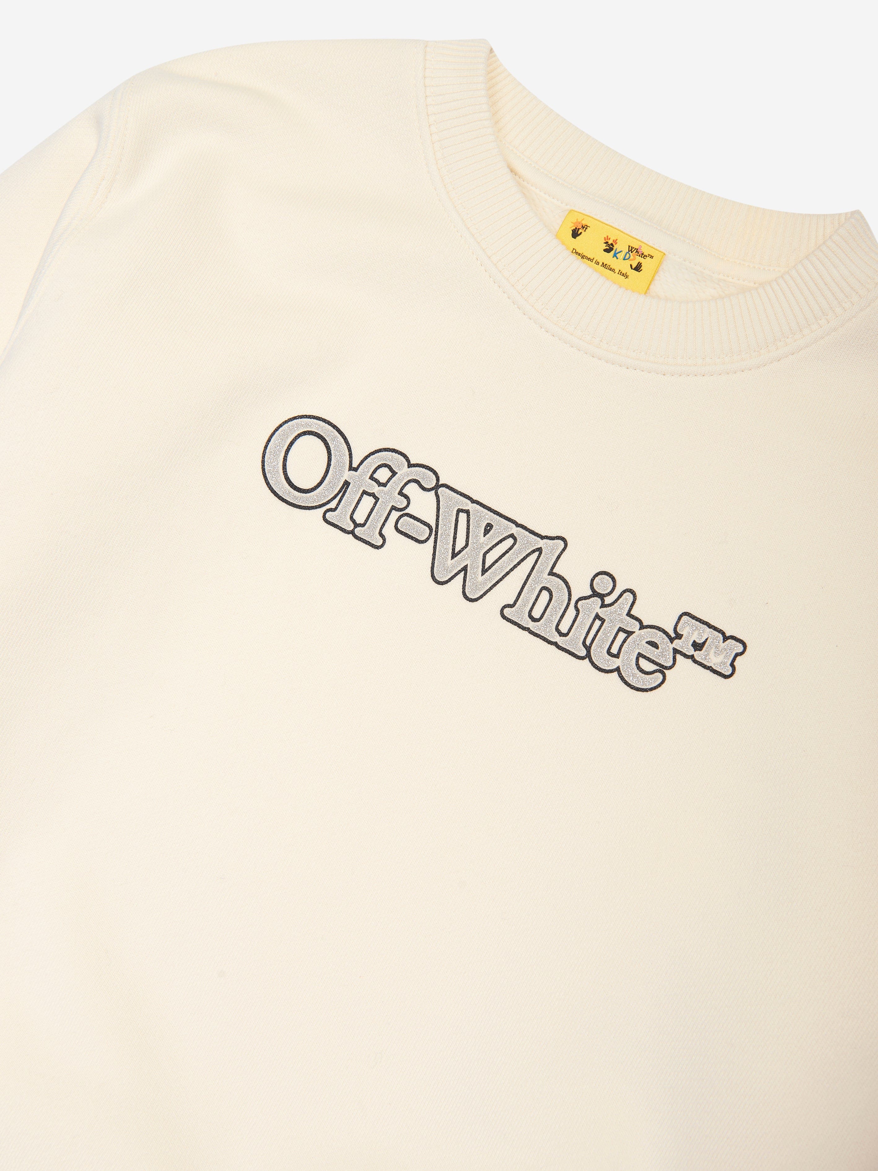 Off-White Girls Big Bookish Sweatshirt in Ivory