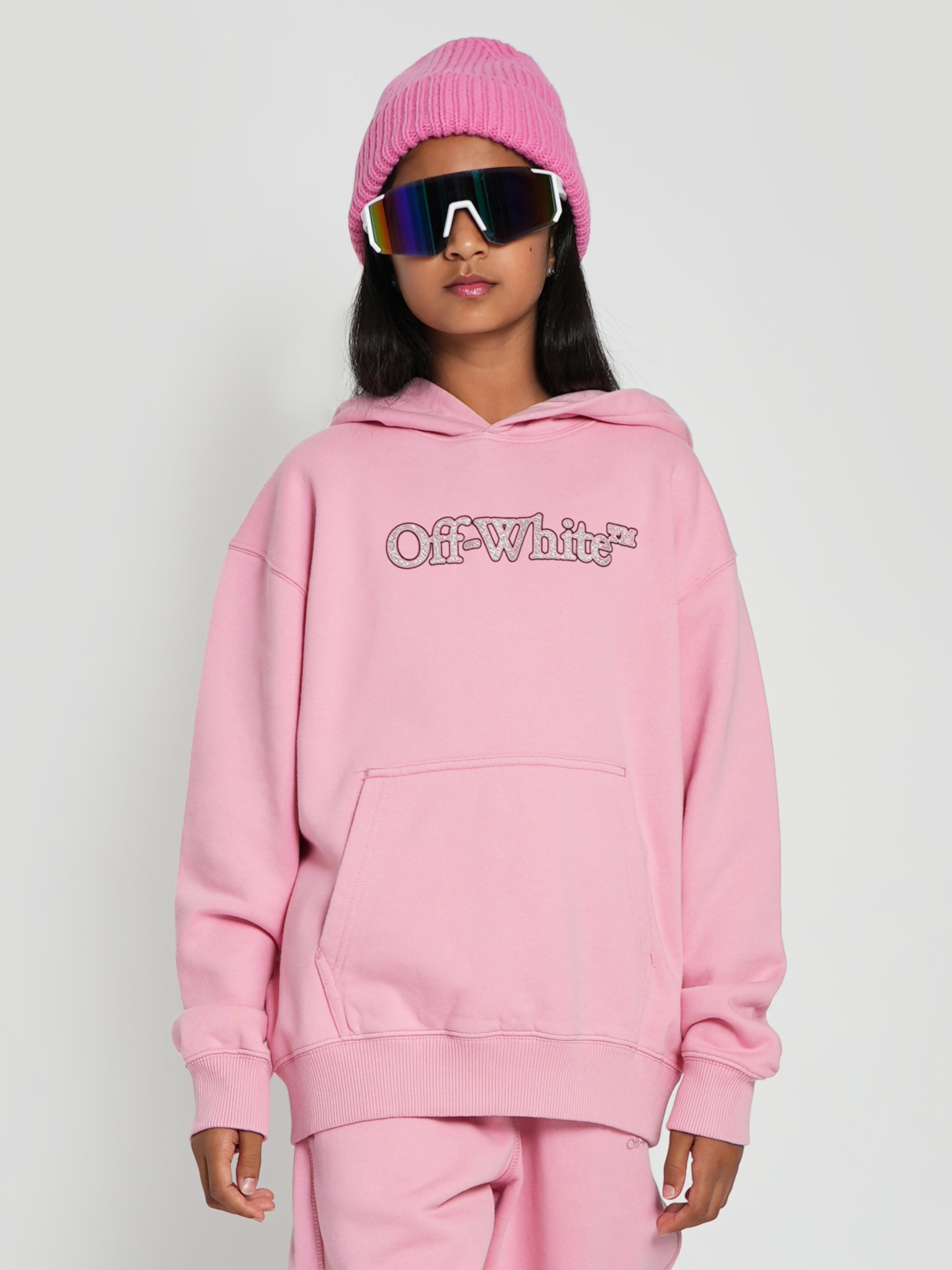 Off-White Girls Big Bookish Hoodie in Pink