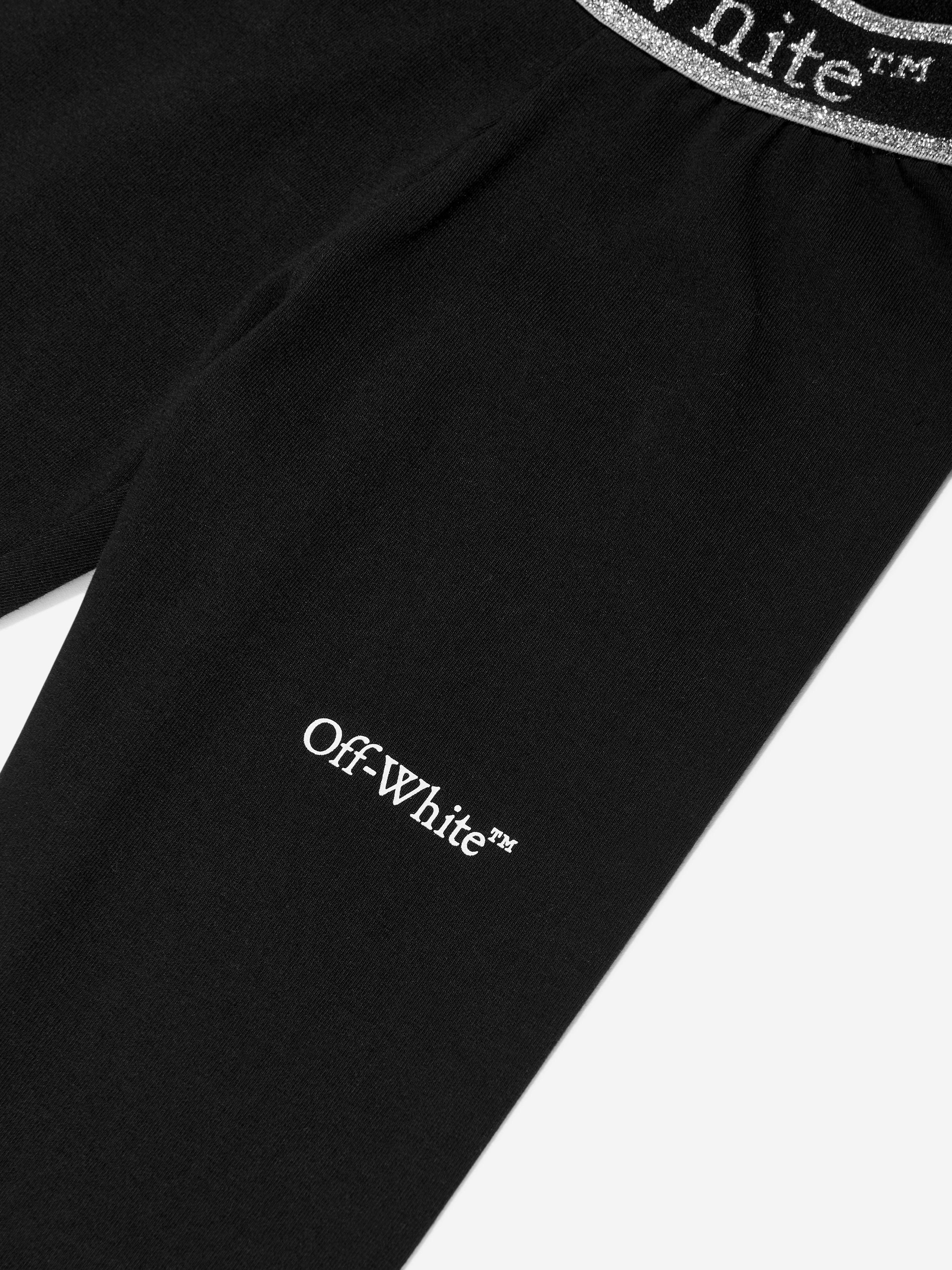 Off-White Girls Bookish Logo Band Leggings in Black