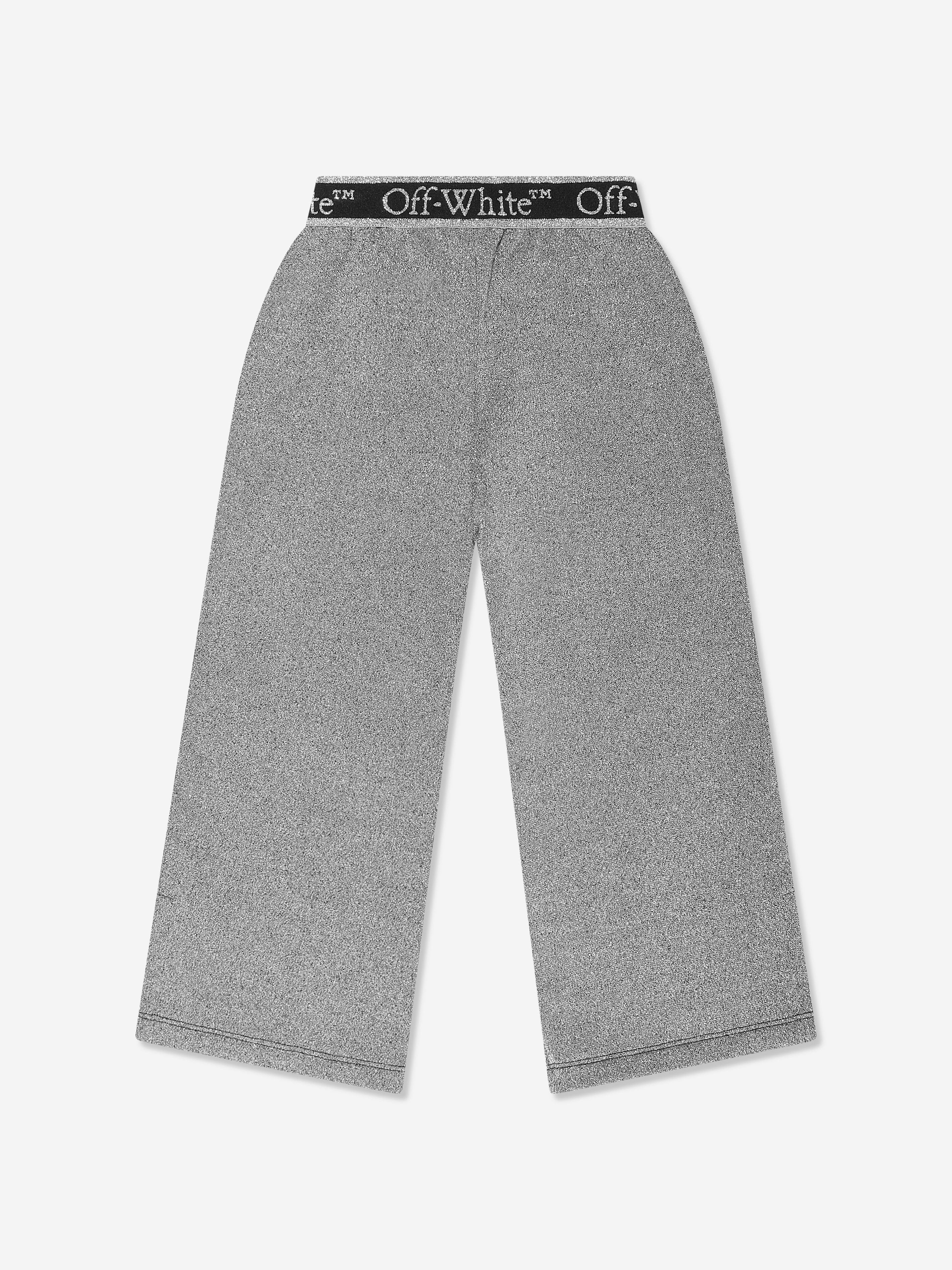 Off-White Girls Bookish Logo Band Joggers in Grey