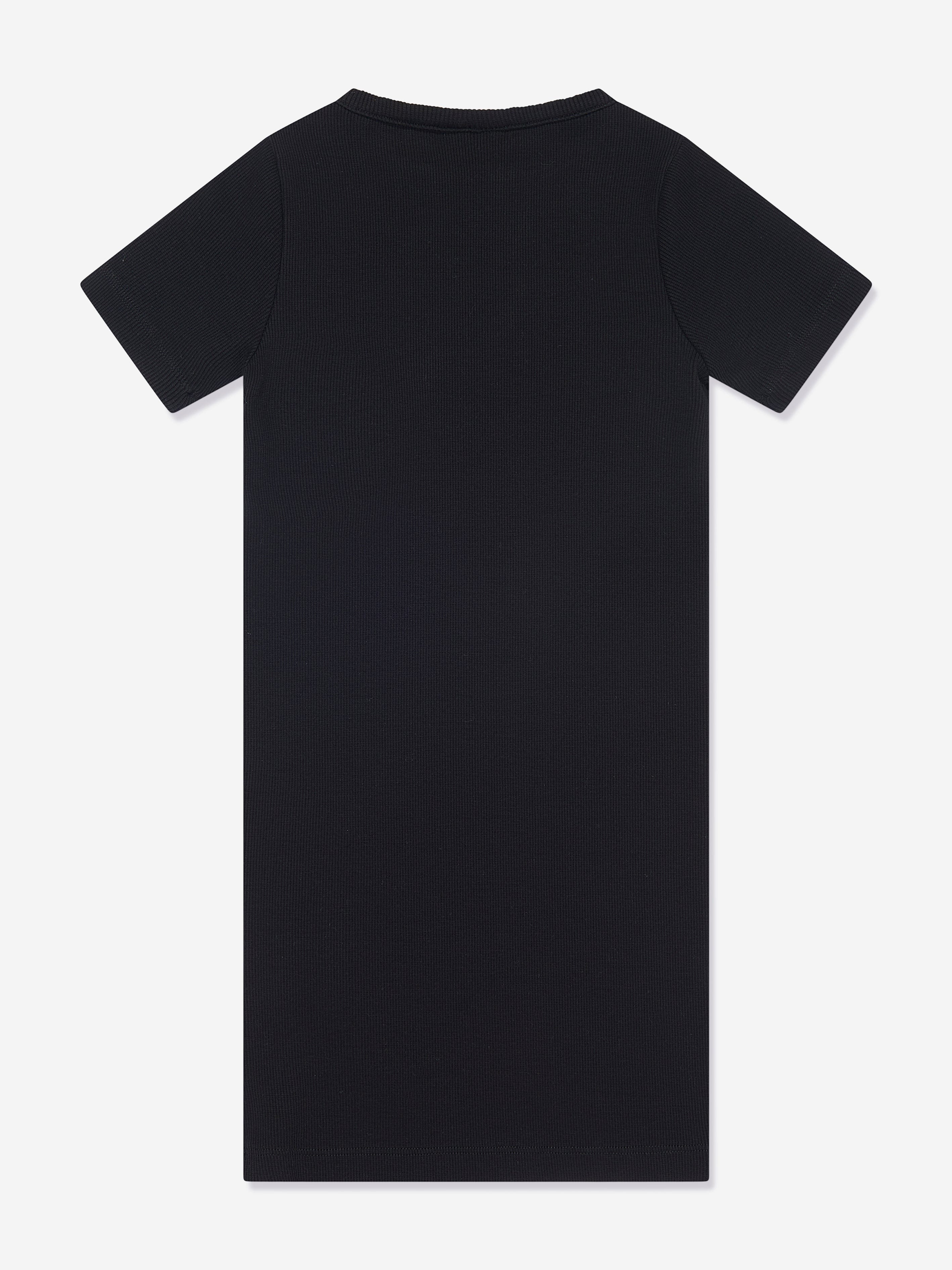 Off-White Girls Off Stamp Ribbed Dress in Black