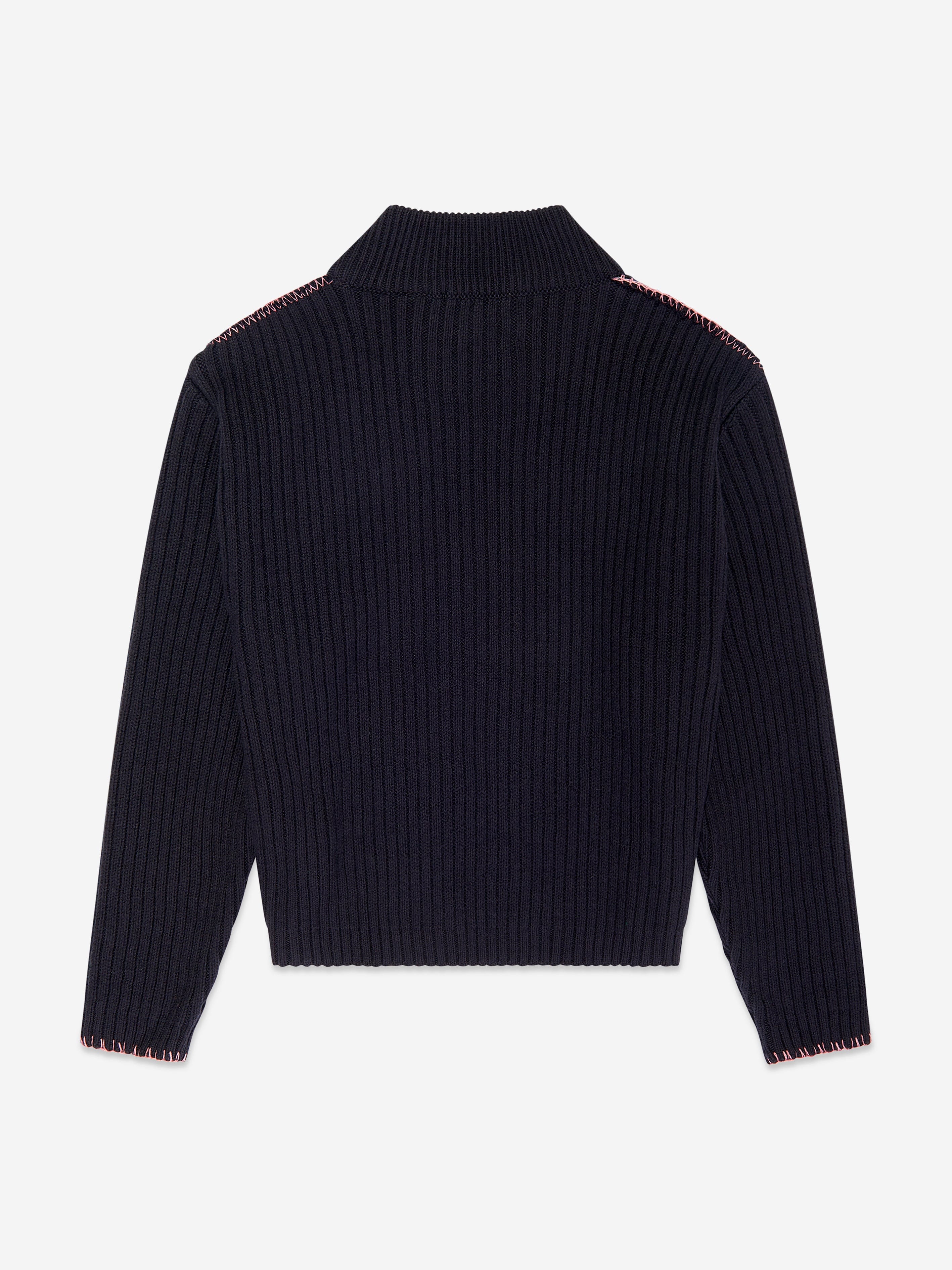 Off-White Girls Off Stamp Clear Rib Jumper in Black