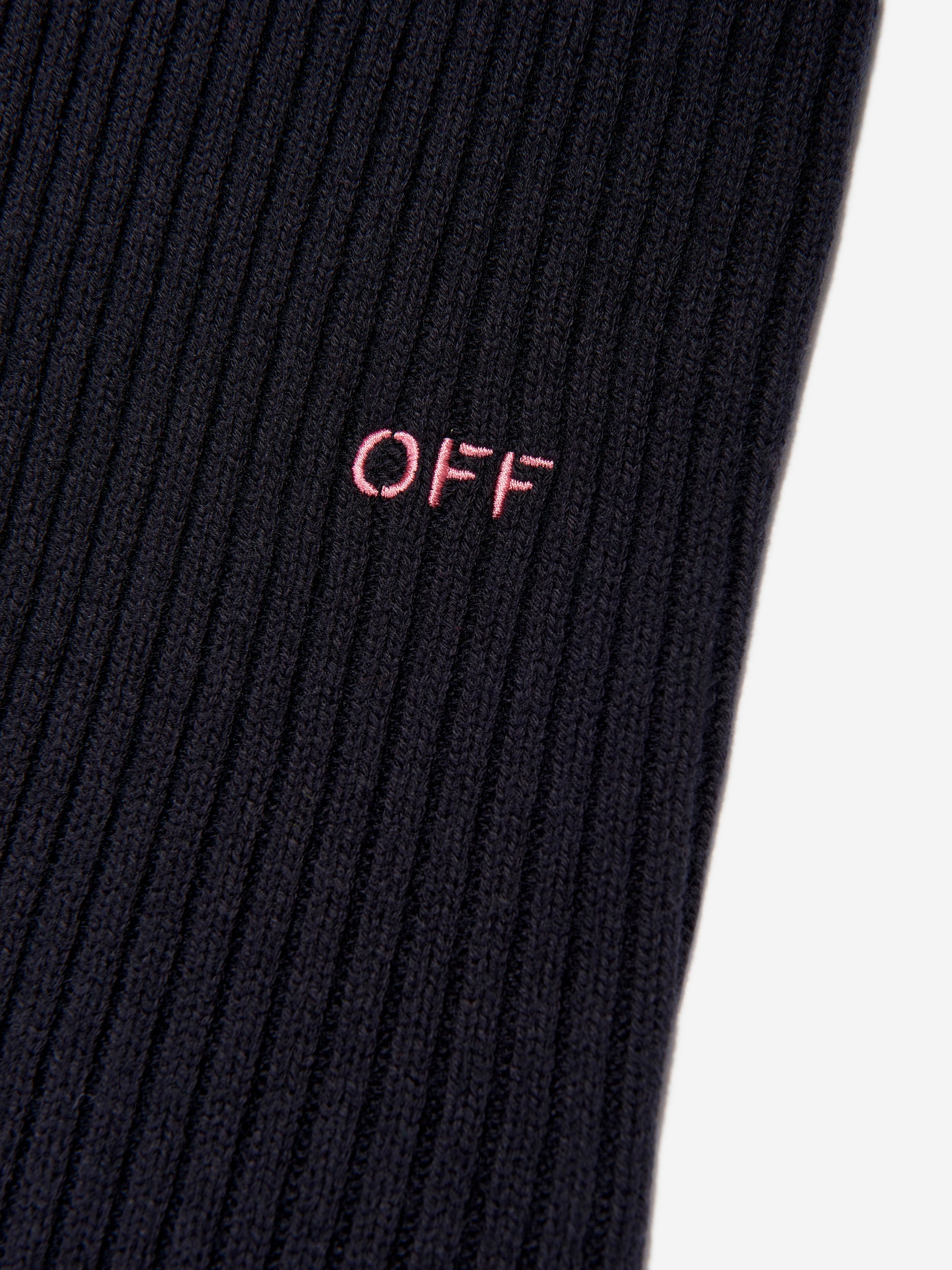 Off-White Girls Off Stamp Clear Rib Jumper in Black