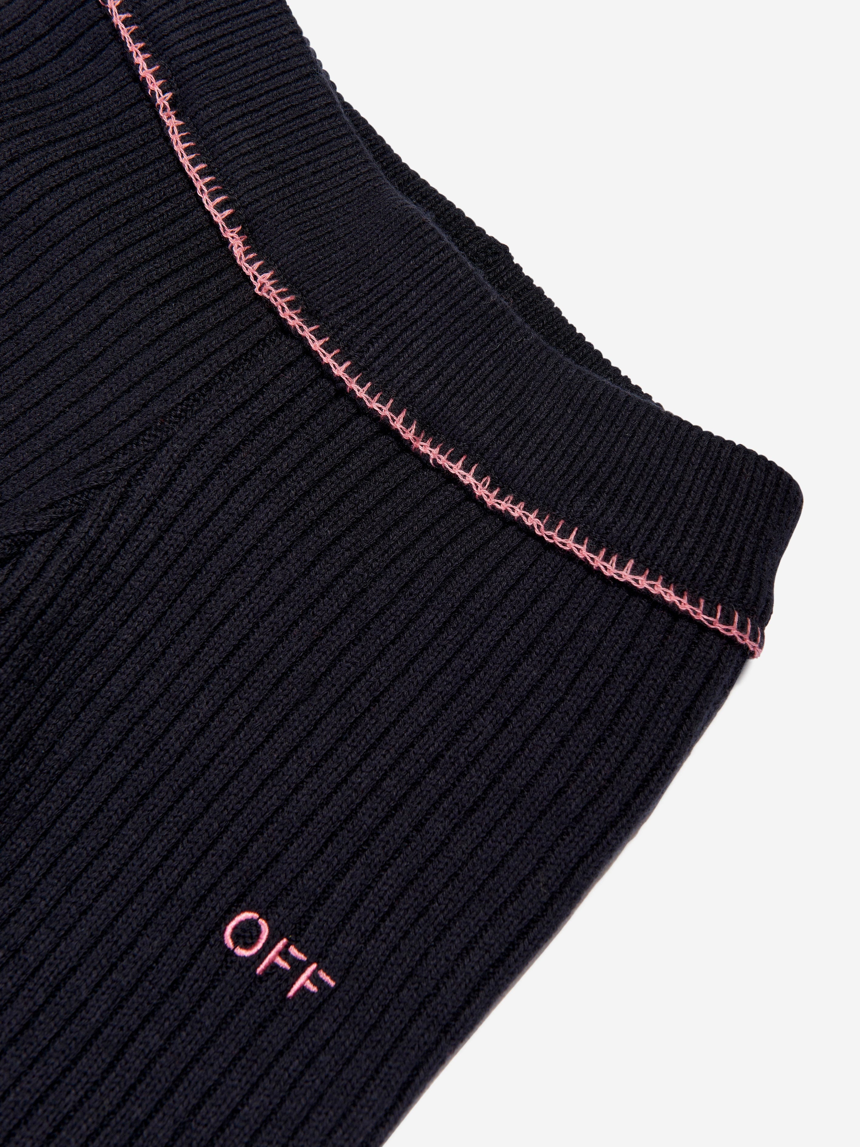 Off-White Girls Off Stamp Clear Rib Jumper in Black