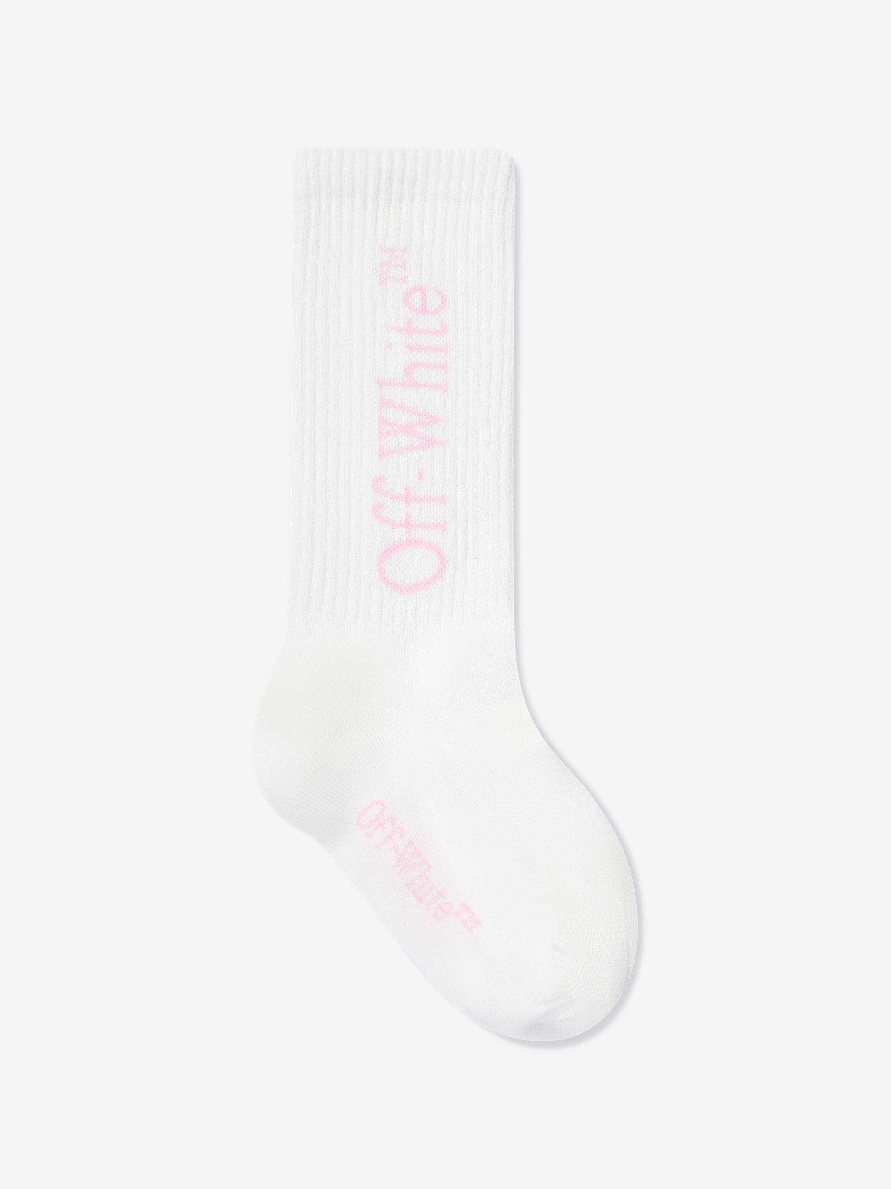 Off-White Girls Bookish Long Socks in White