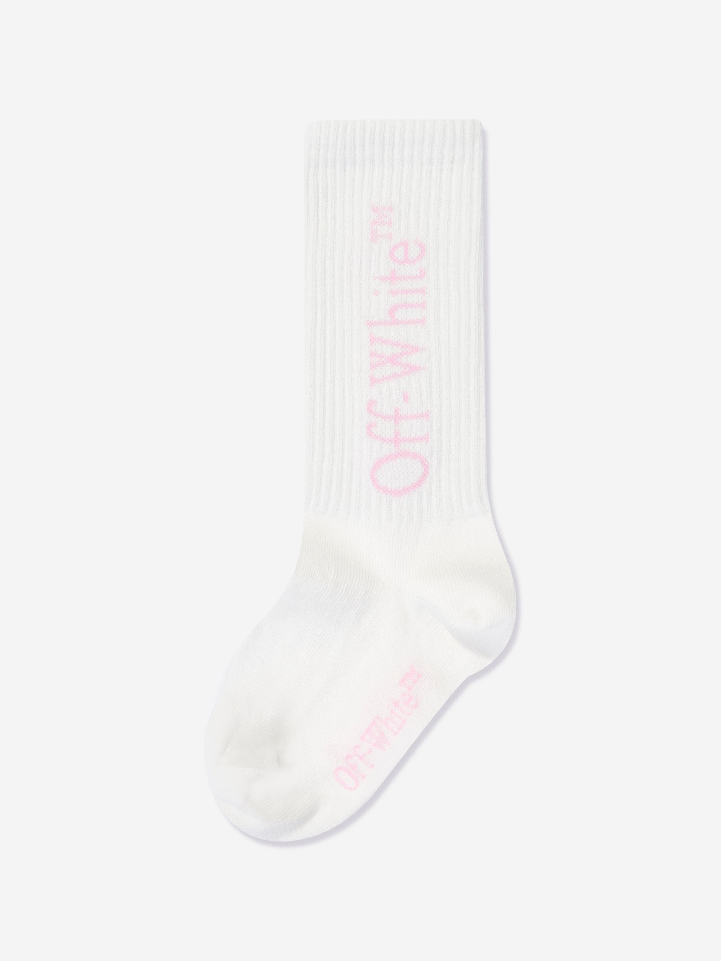 Off-White Girls Bookish Long Socks in White