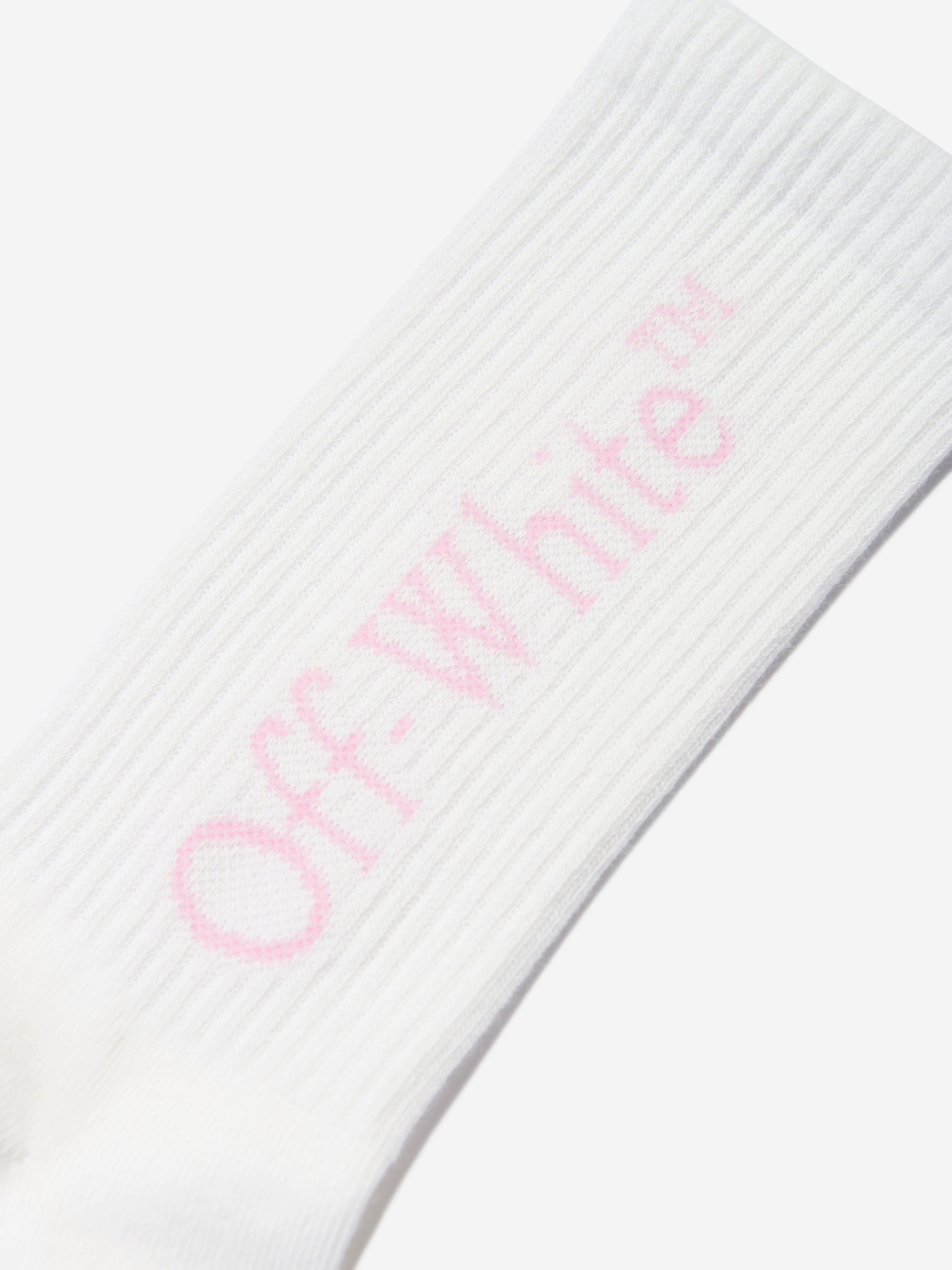 Off-White Girls Bookish Long Socks in White