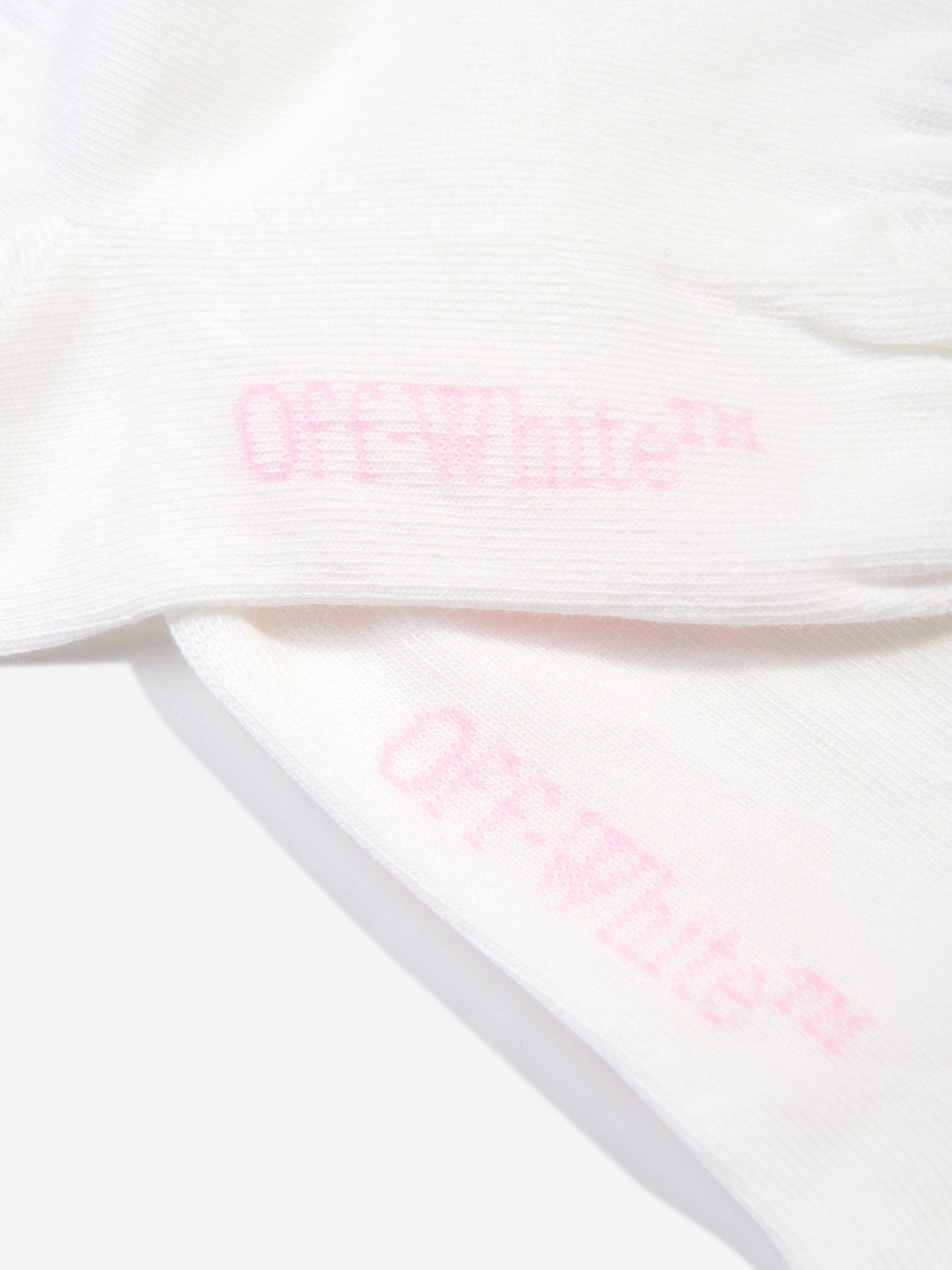 Off-White Girls Bookish Long Socks in White