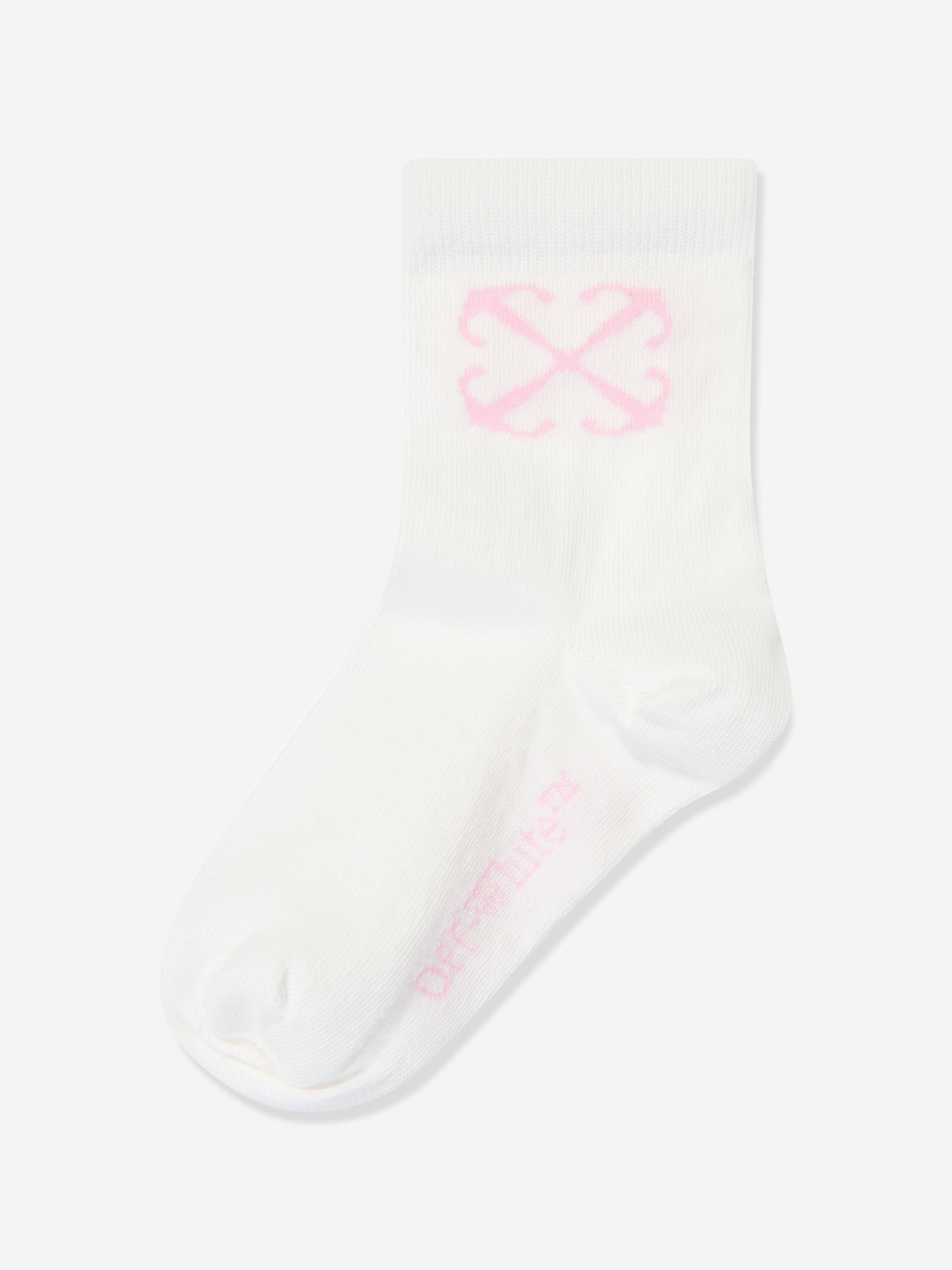 Girls Arrow Mid High Socks in White