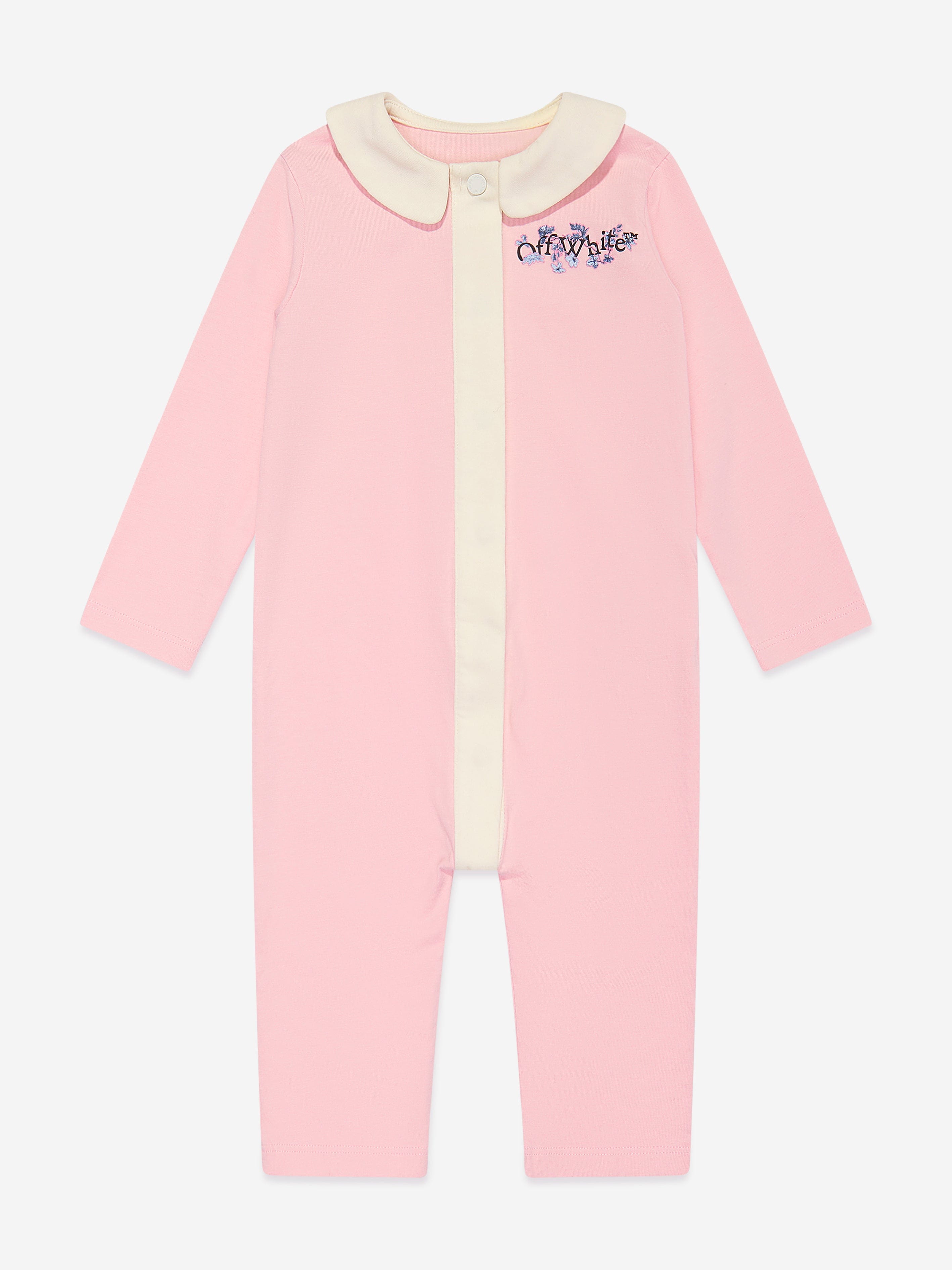 Baby Girls Bookish Flowers Romper in Pink