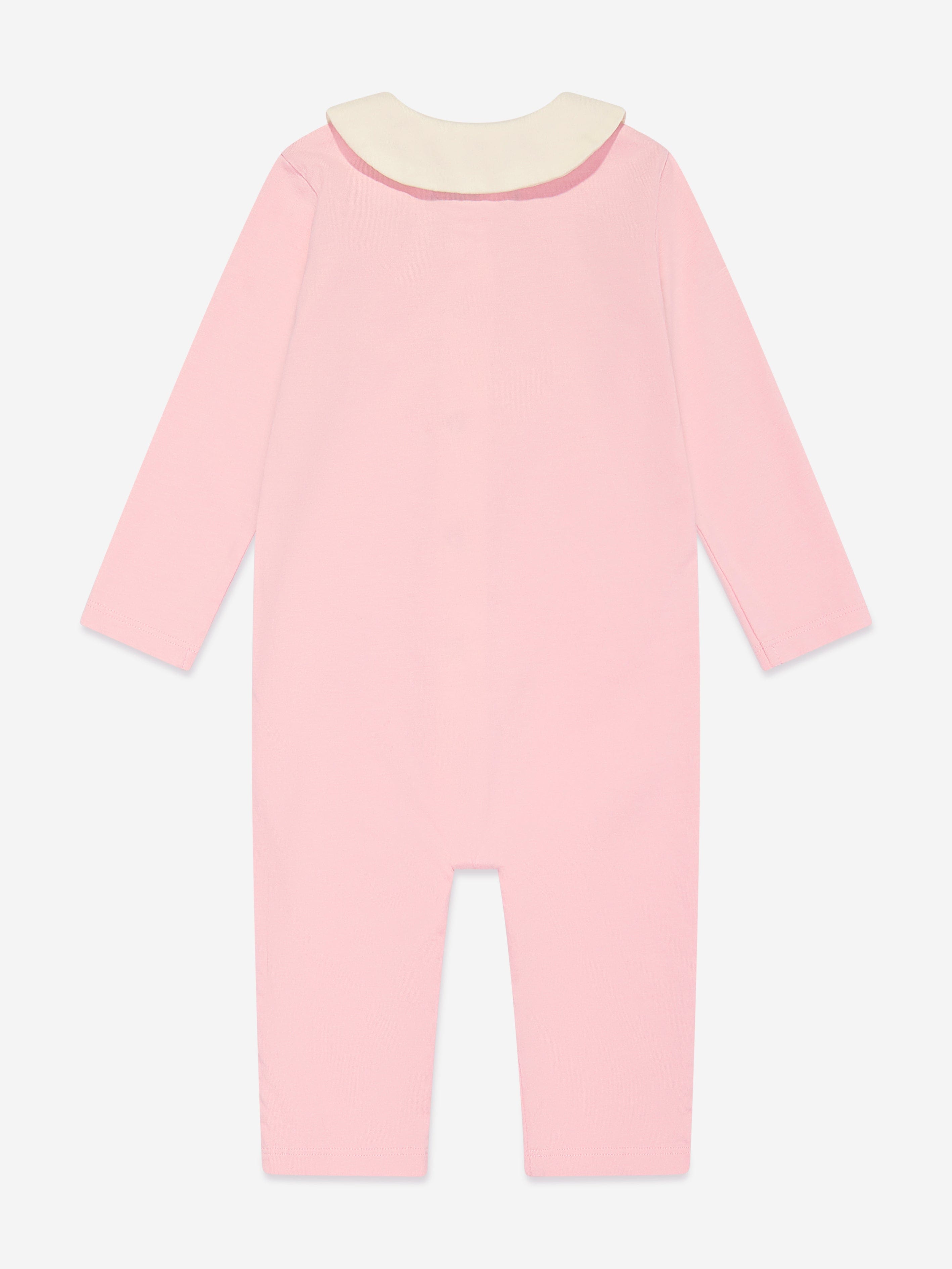 Off-White Baby Girls Bookish Flowers Romper in Pink