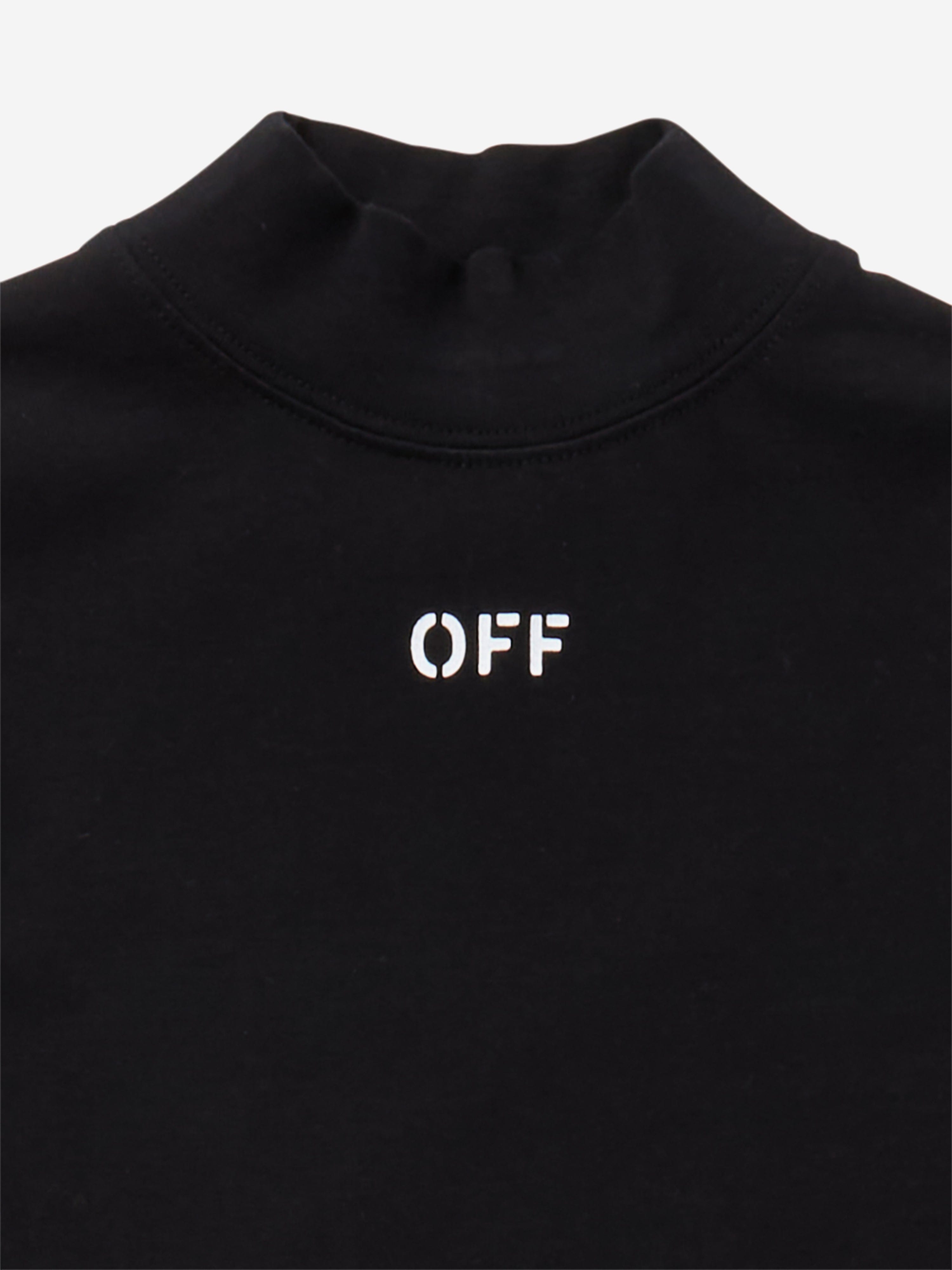 Off-White Girls Off Stamp 2nd Skin Top in Black